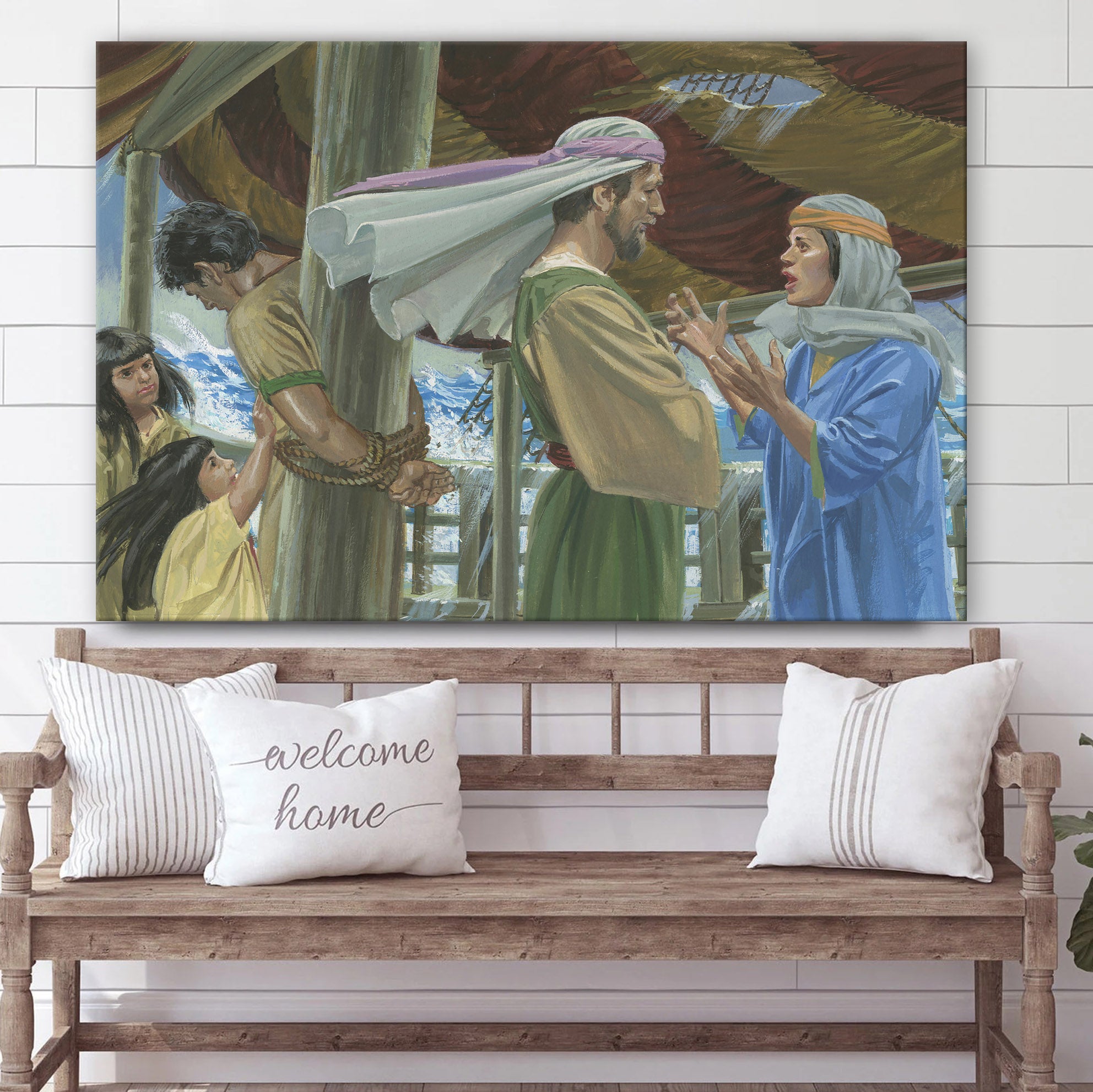 Nephi Tied Up Canvas Pictures – Christian Paintings For Home – Religious Canvas Wall Decor