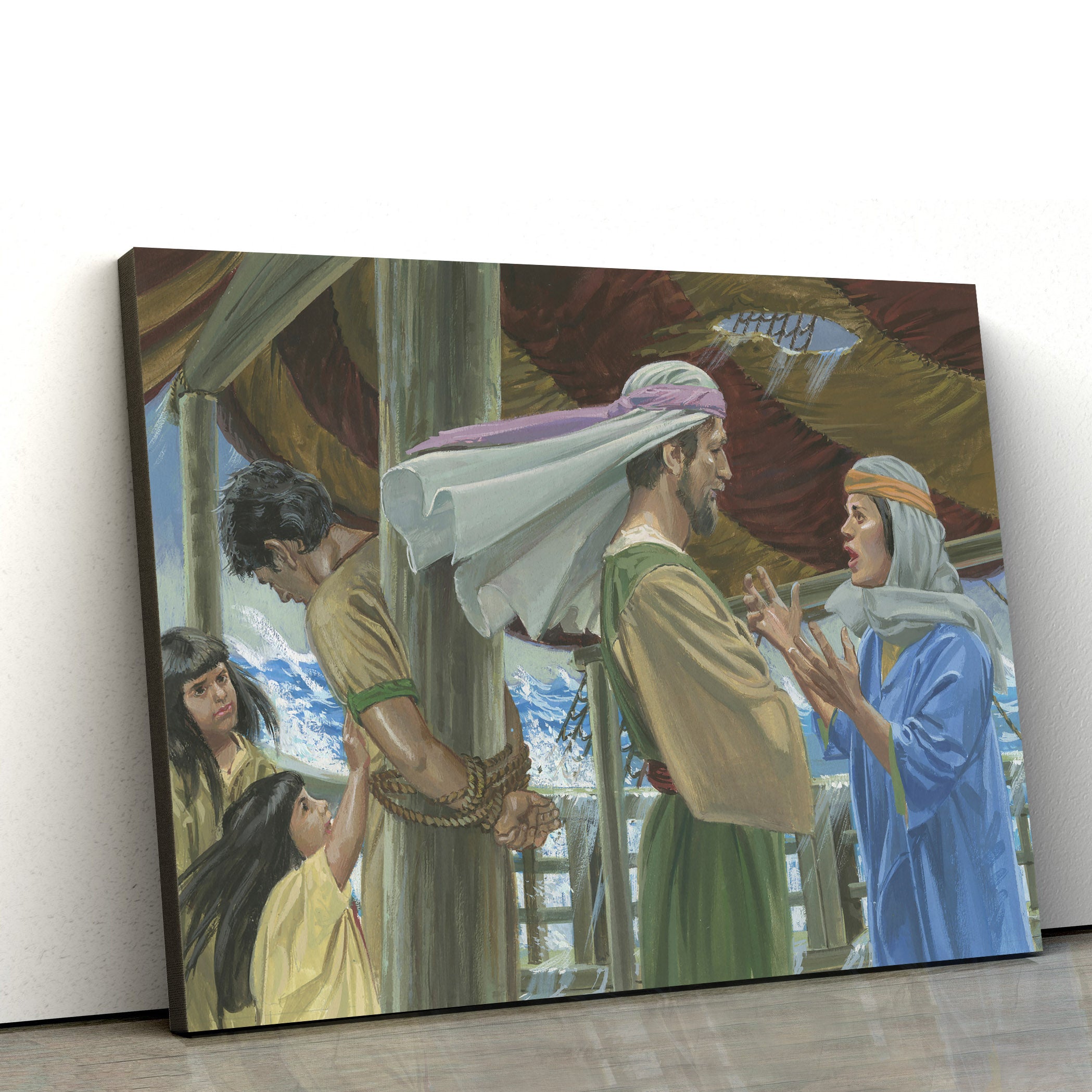 Nephi Tied Up Canvas Pictures – Christian Paintings For Home – Religious Canvas Wall Decor