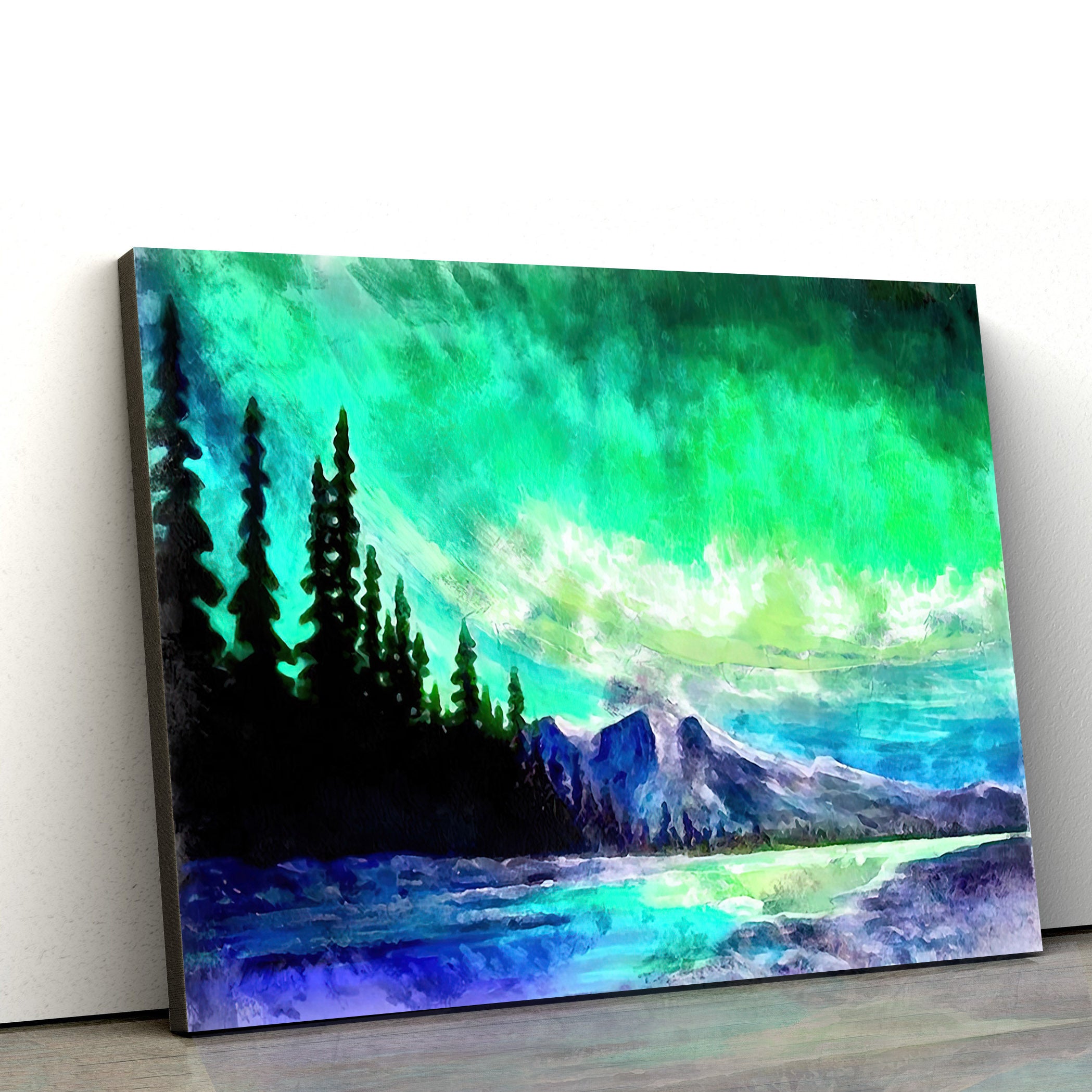 Northern Lights Canvas Wall Art – Canvas Wall Decor – Home Decor Living Room