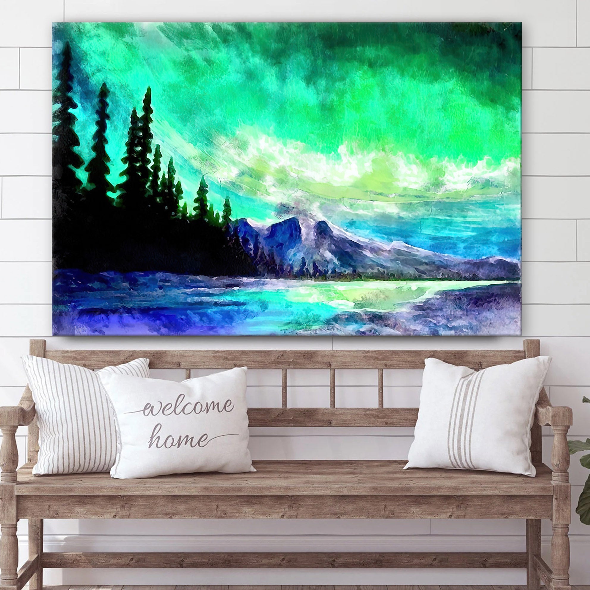 Northern Lights Canvas Wall Art – Canvas Wall Decor – Home Decor Living Room