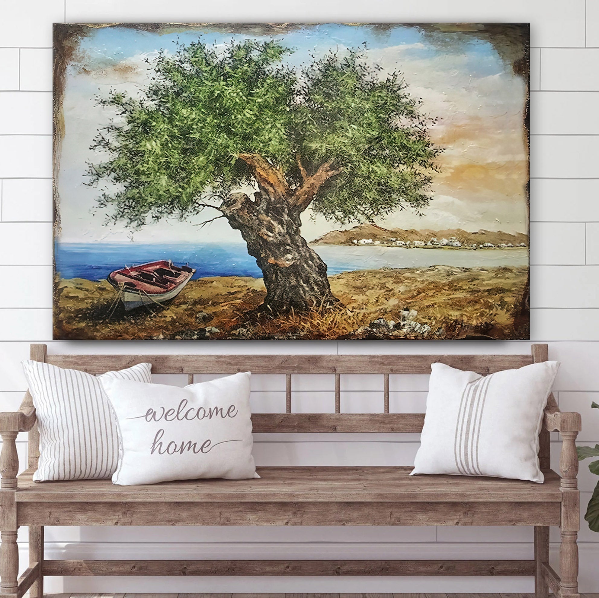 Olive Tree On Wood Painting Canvas Wall Art – Canvas Wall Decor – Home Decor Living Room