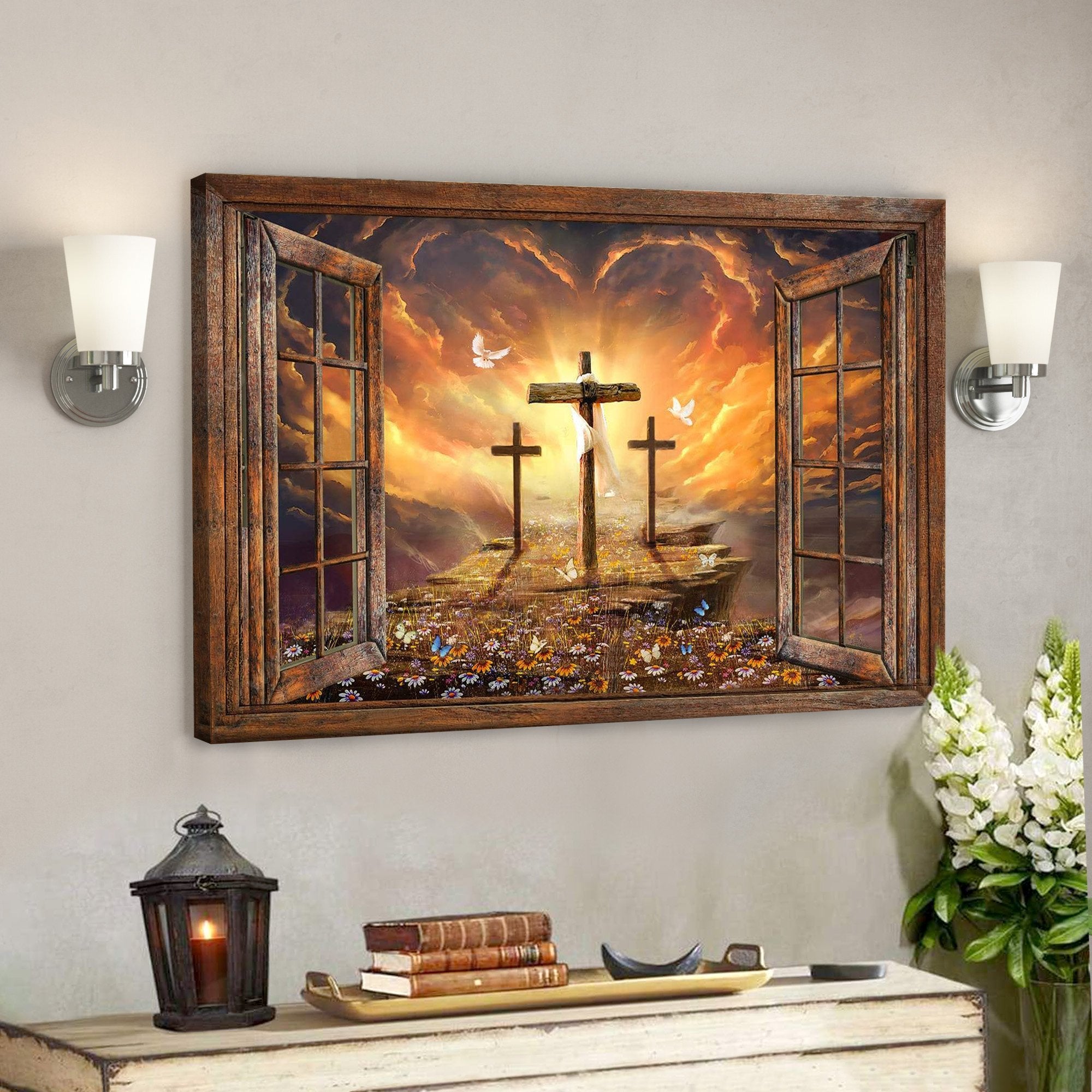 When Jesus Was On The Cross Canvas Wall Art – Jesus Pictures – Christian Canvas Prints – Faith Canvas – Bible Verse Canvas