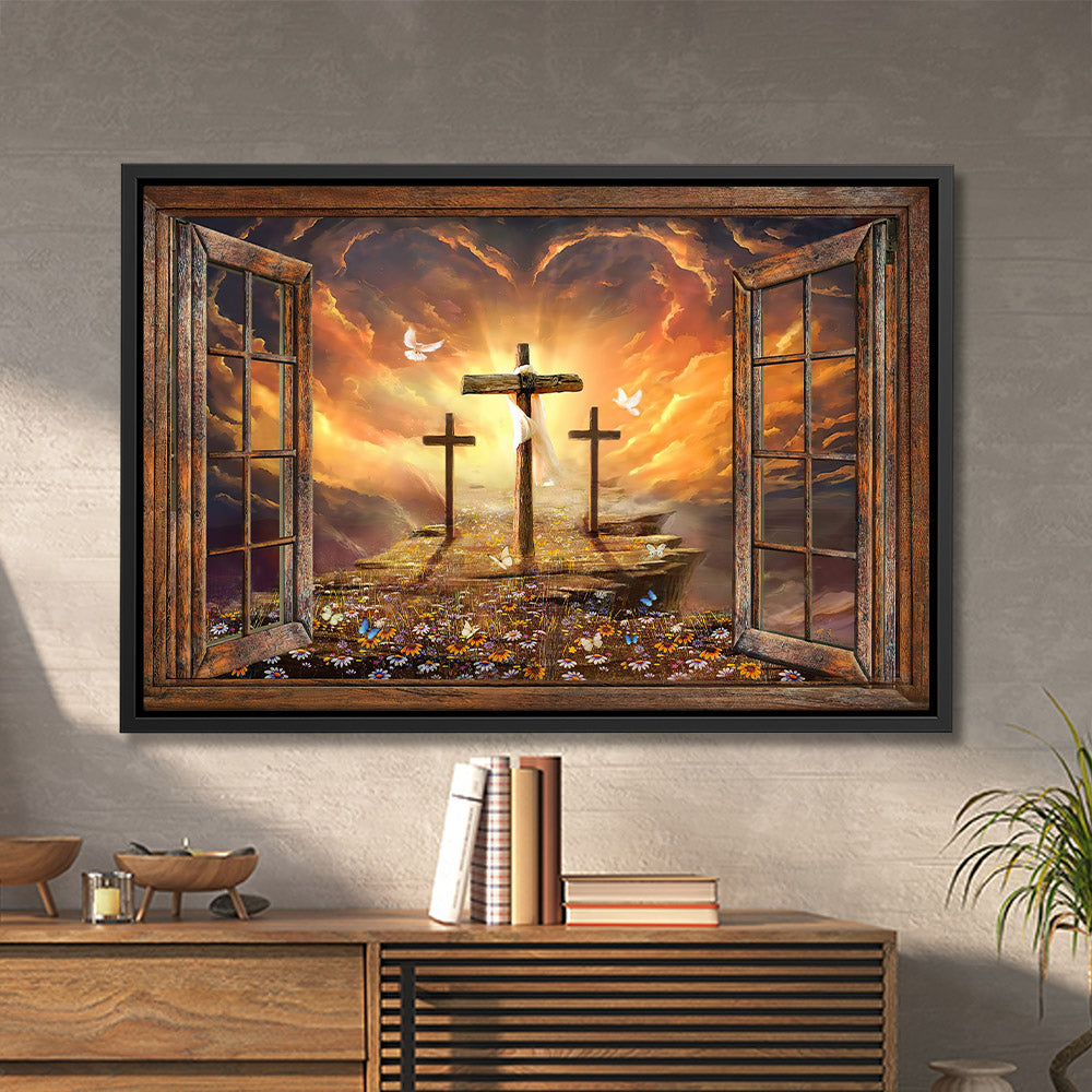 Path To Heaven – The Three Crosses – Jesus Poster – Wall Art – Jesus Canvas – Christian Gift