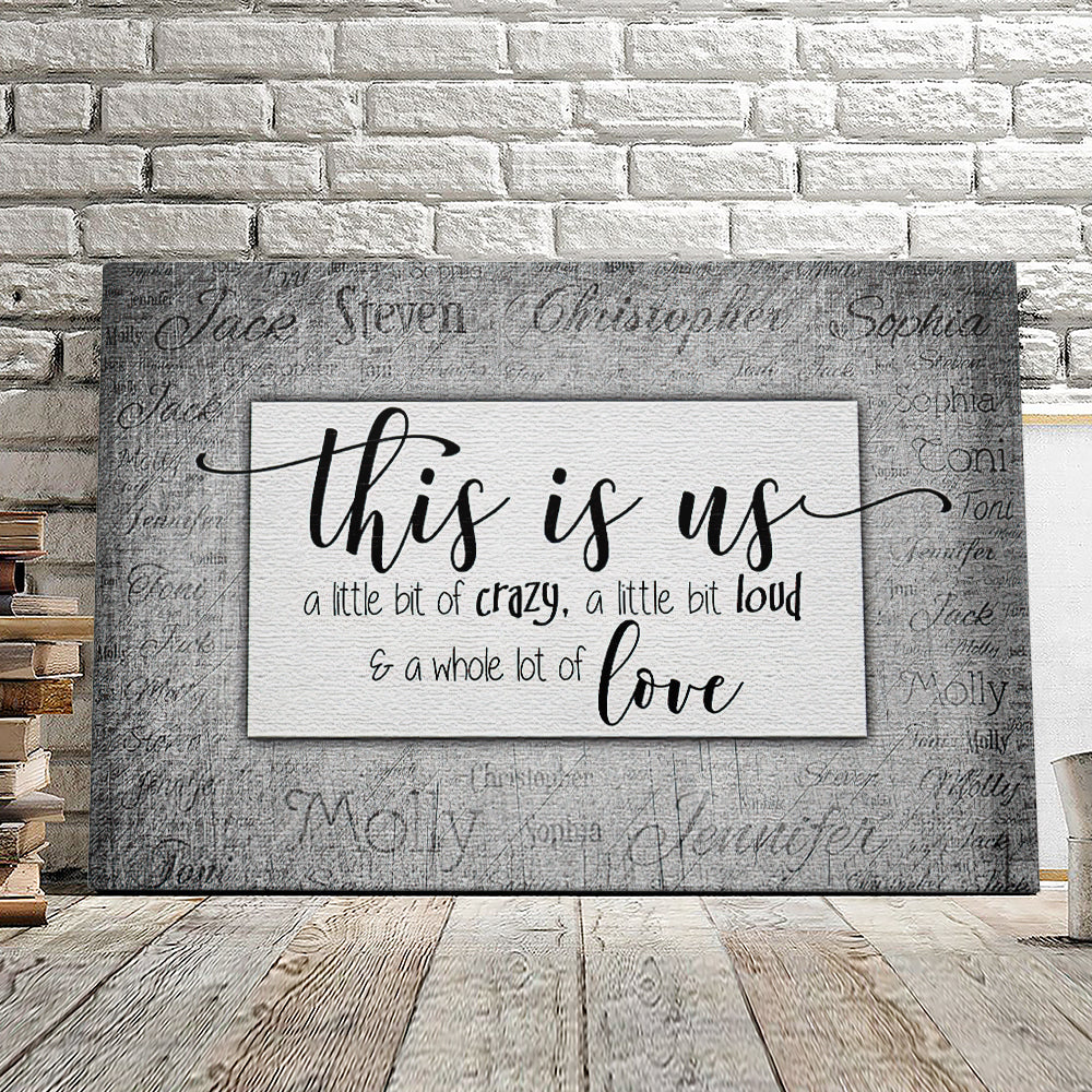 Personalized This Is Us Canvas Wall Art – Custom Name Wall Art For Family – Family Canvas – Family Poster – Canvas Family Gifts