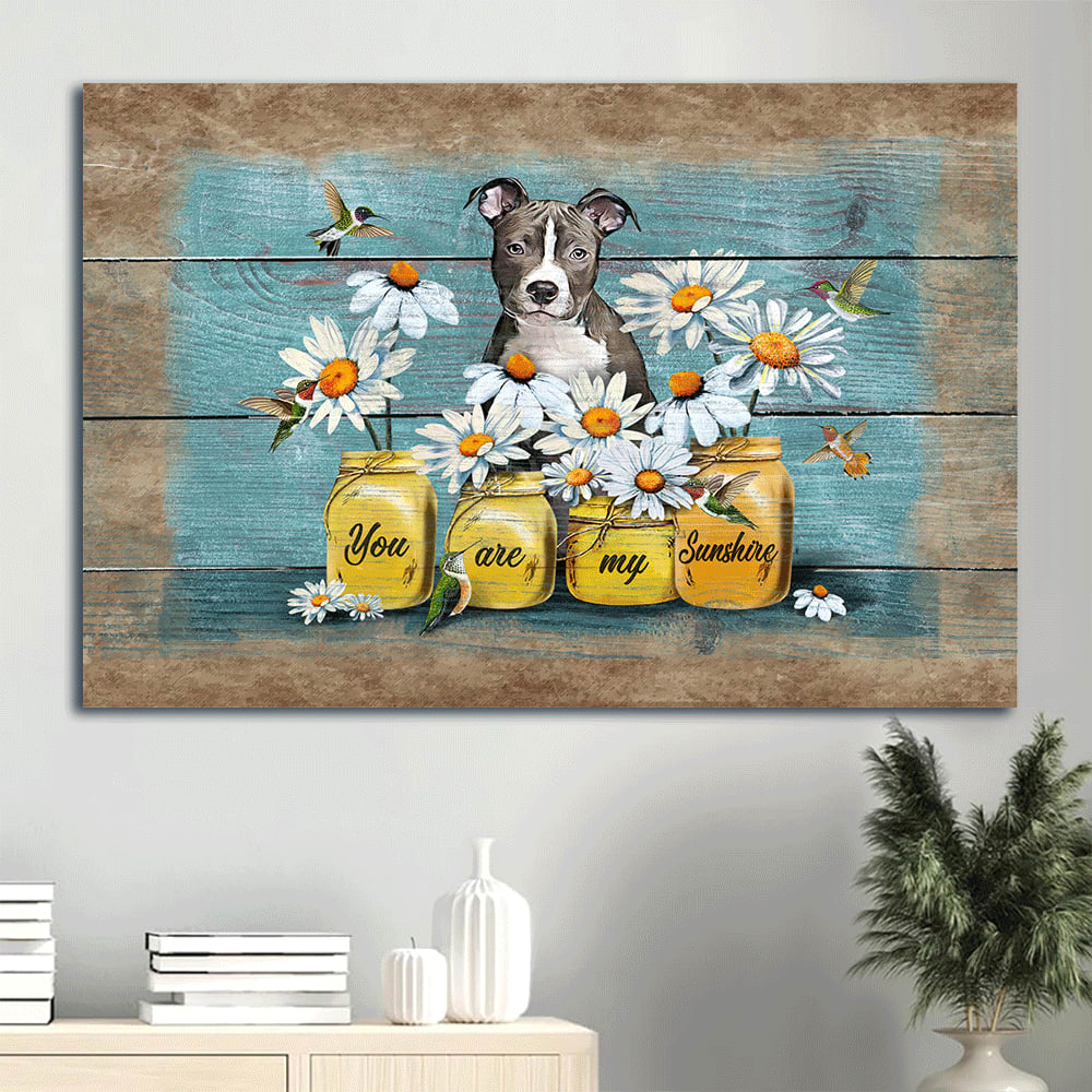 Pit Bull You Are My Sunshine 2 Canvas Wall Art – Christian Wall Decor