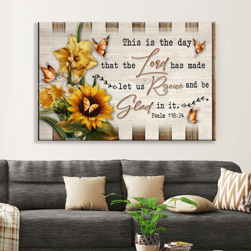 Psalm 11824 Wall Art This Is The Day That The Lord Has Made Wall Art Canvas – Religious Wall Decor