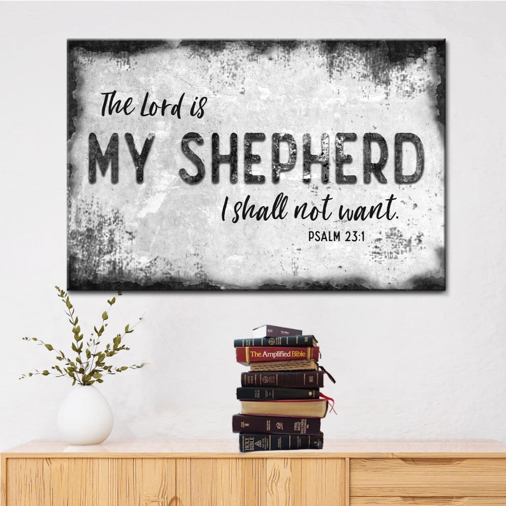 Psalm 231 The Lord Is My Shepherd Wall Art Canvas, Bible Verse Wall Art Decor – Religious Wall Decor