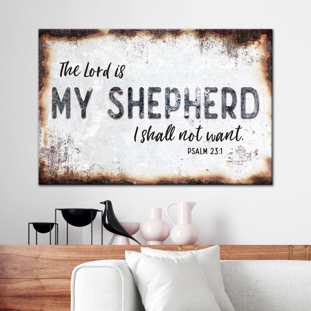 Psalm 231 The Lord Is My Shepherd Wall Art Canvas, Bible Verse Wall Art Decor – Religious Wall Decor