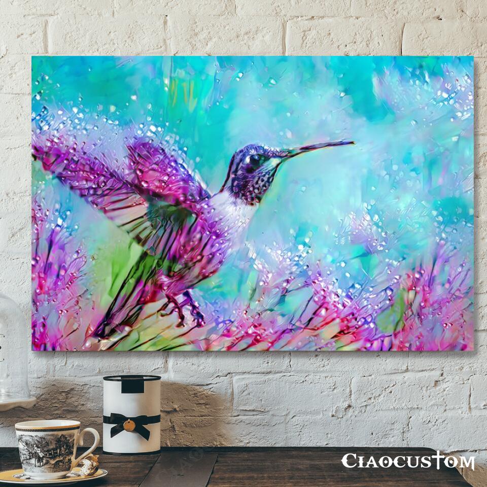 Purple Hummingbird – Christian Canvas Wall Art – Christian Wall Decor – Religious Wall Decor – Faith Canvas Wall Art – Scripture Wall Art