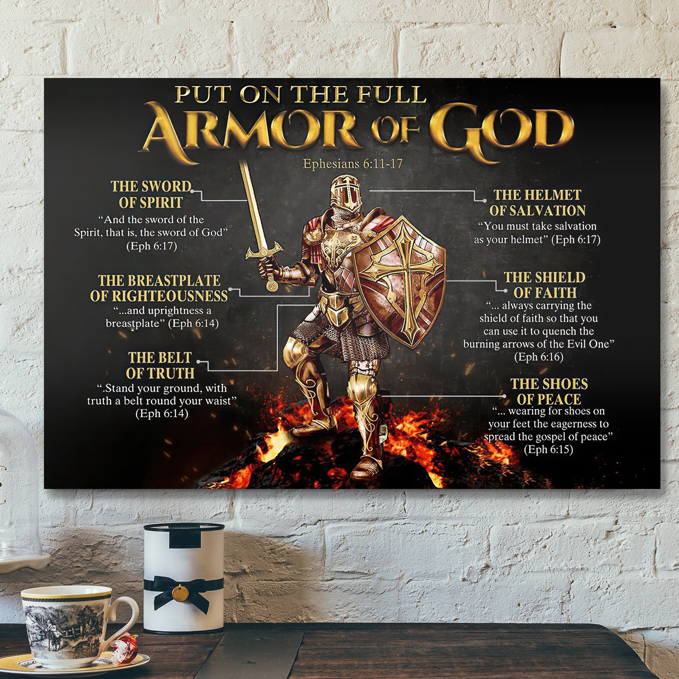 Put On The Full Armor Of God Canvas Wall Art – Christian Canvas – Christian Home Decor