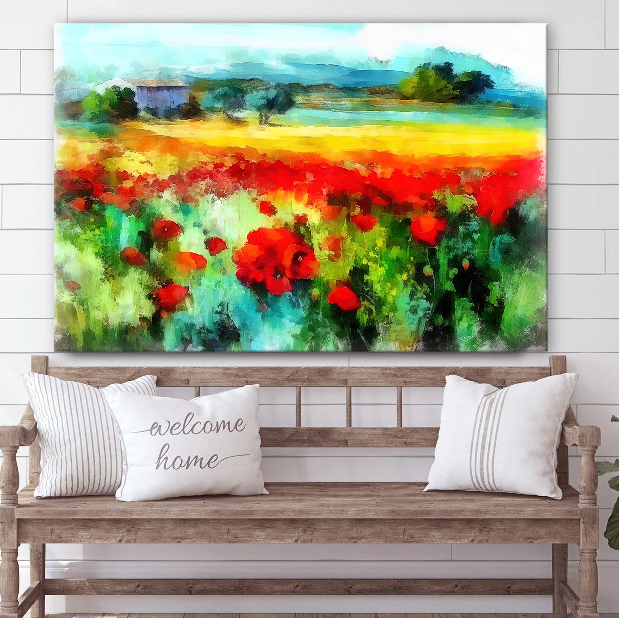 Red Poppies Field Painting Canvas Wall Art – Canvas Wall Decor – Home Decor Living Room