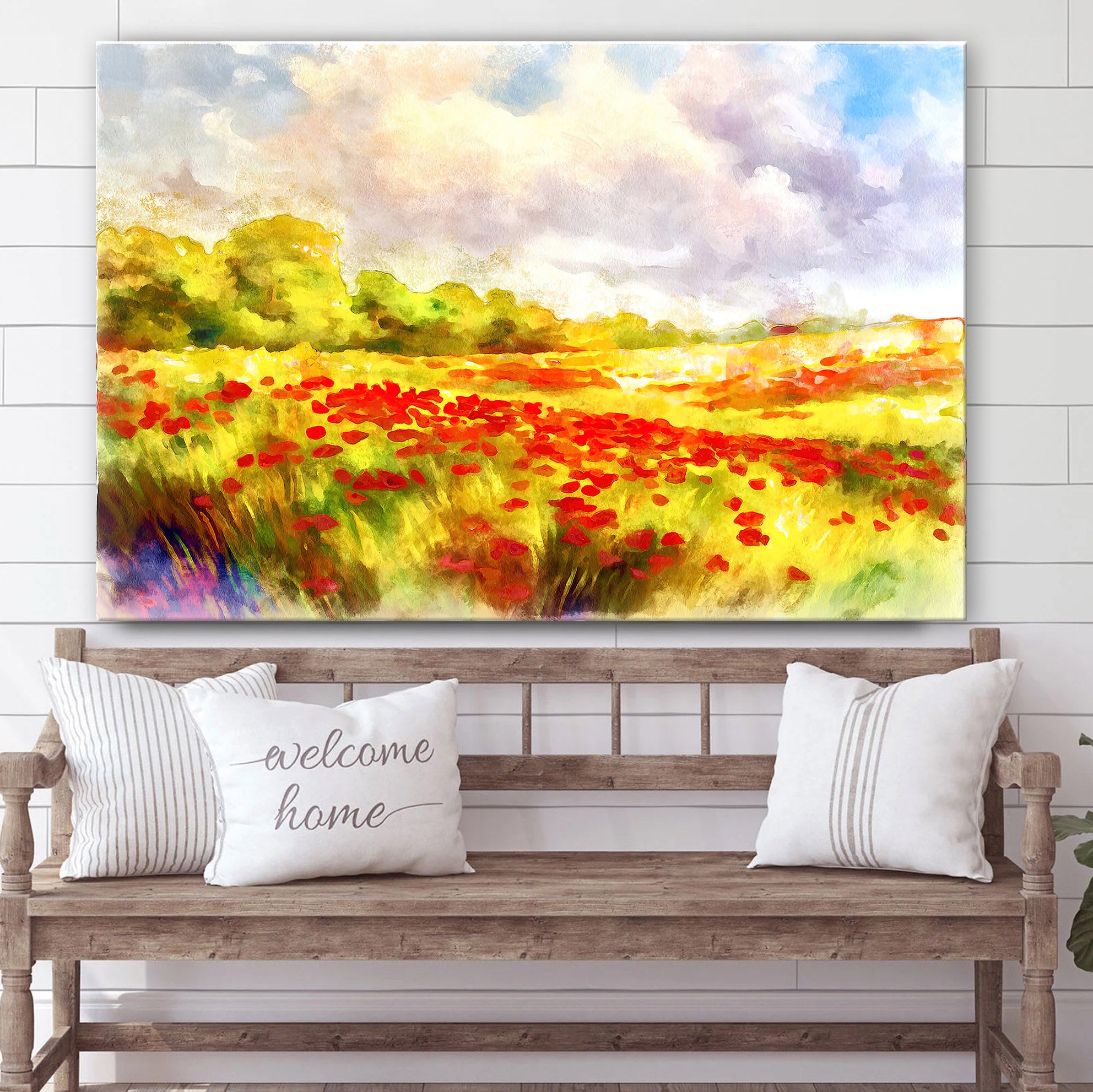 Red Poppies Field Painting Wall Art Decor – Canvas Wall Decor – Home Decor Living Room