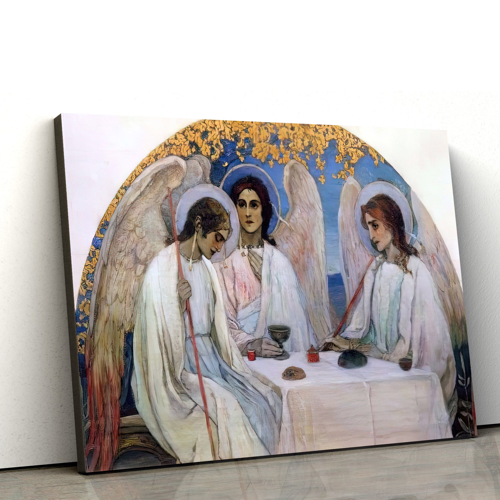 Religious Icon The Holy Trinity Canvas Wall Art – Christian Wall Art Decor – Religious Wall Art Canvas