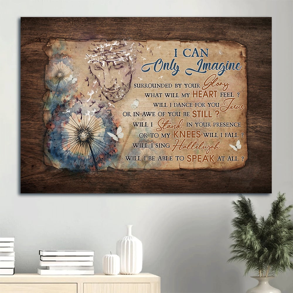 Religious Song Dandelion Painting I Can Only Imagine Canvas Wall Art – Christian Wall Decor