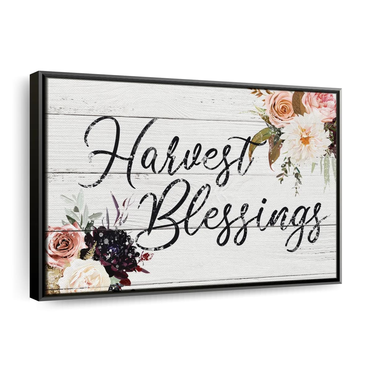 Rustic Harvest Blessings Canvas Wall Art – Christian Canvas Wall Art – Religious Wall Art Canvas