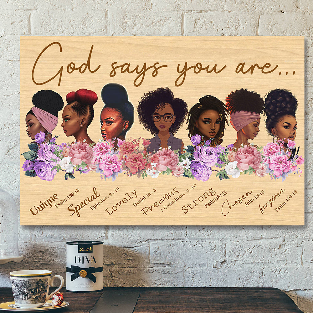 Scripture Canvas – Bible Verse Wall Art Canvas – Jesus Canvas – God Say You Are Canvas Poster