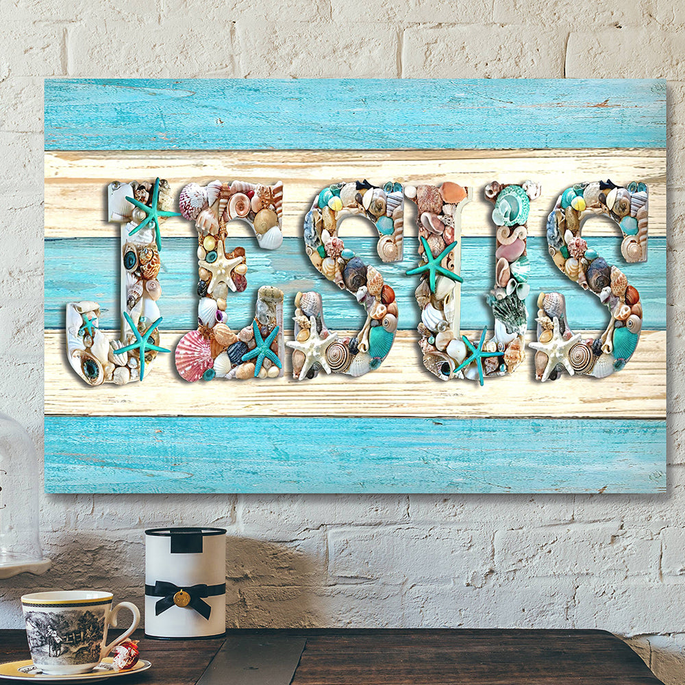 Scripture Canvas Wall Art – Christian Canvas Art – Jesus Beach Canvas Poster