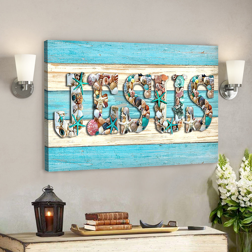 Scripture Canvas Wall Art – Christian Canvas Art – Jesus Beach Canvas Poster