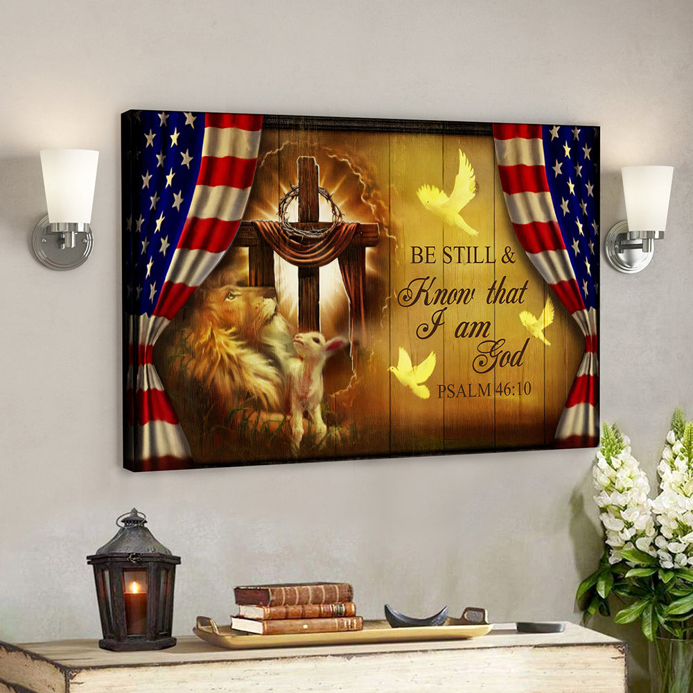 Scripture Wall Decor – Jesus Canvas Art – Wall Art – Be Still & Know That I Am God Canvas Poster