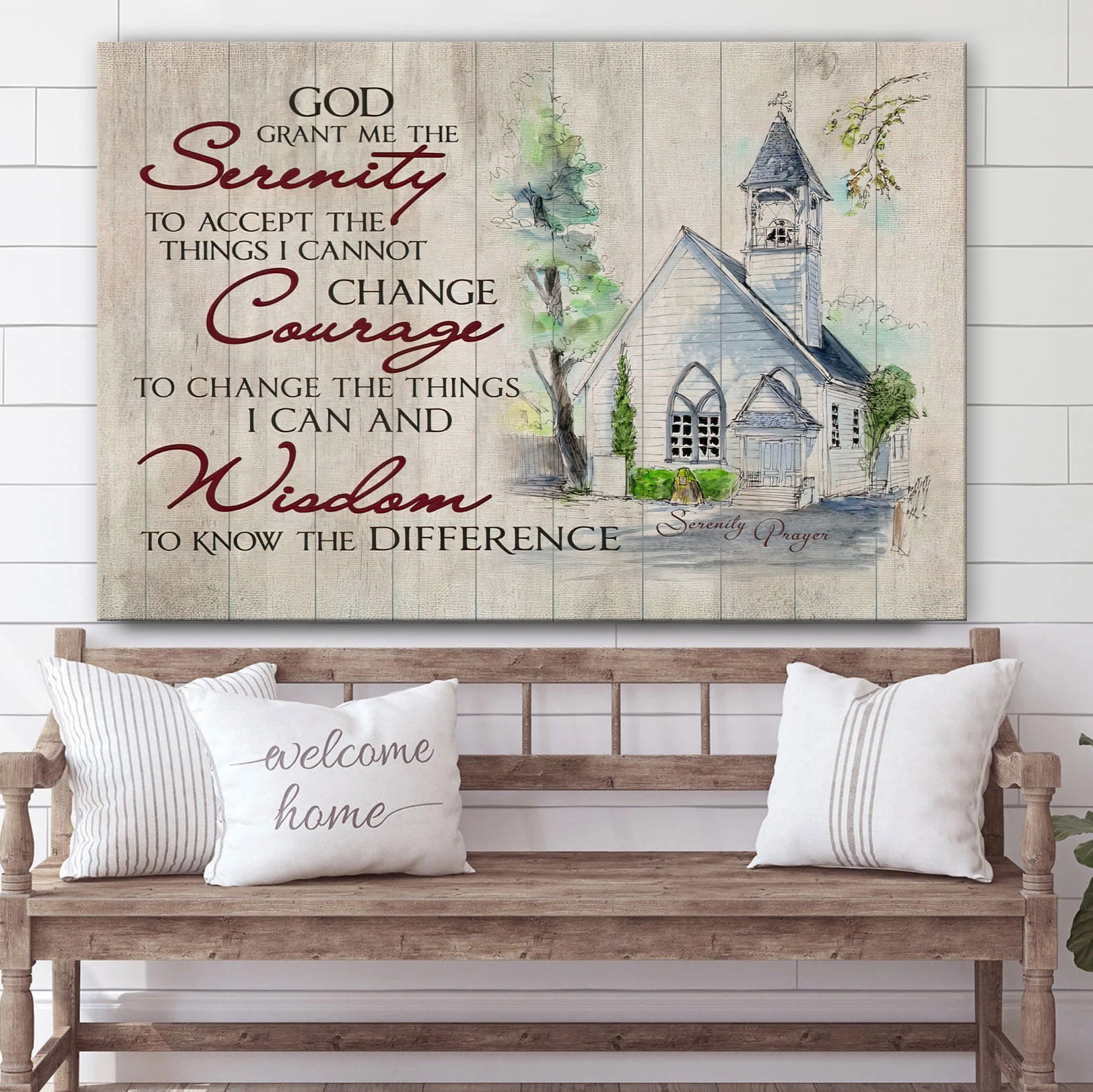 Serenity Prayer Canvas Wall Art – Jesus Painting On Canvas