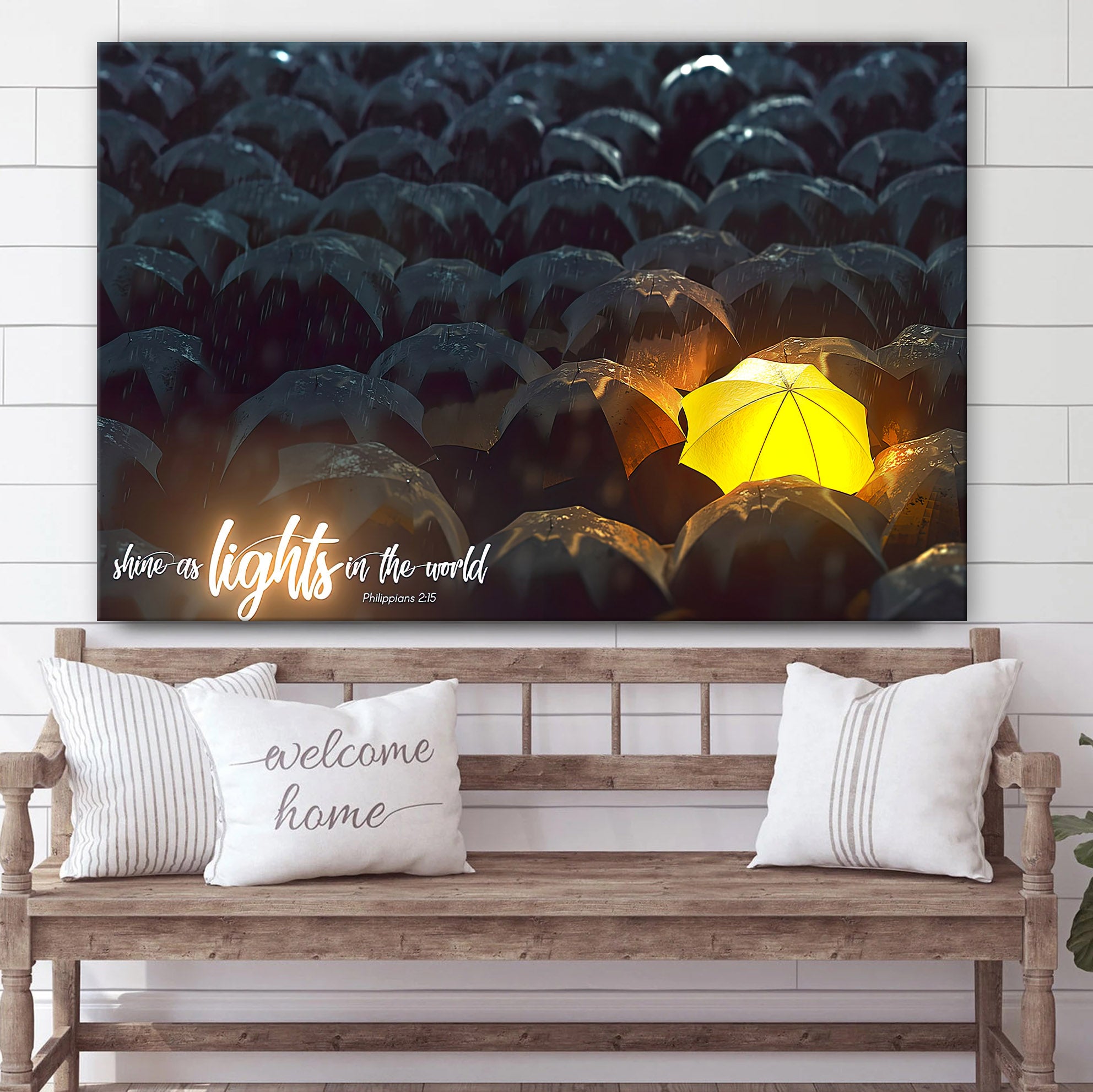 Shine As Lights In The World Philippians 2 15 Religious Wall Art Canvas