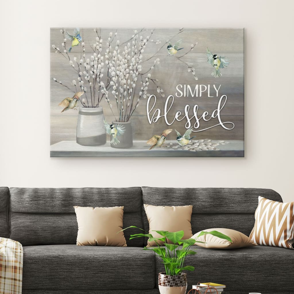 Simply Blessed Wall Art Canvas – Christian Wall Art – Religious Wall Decor