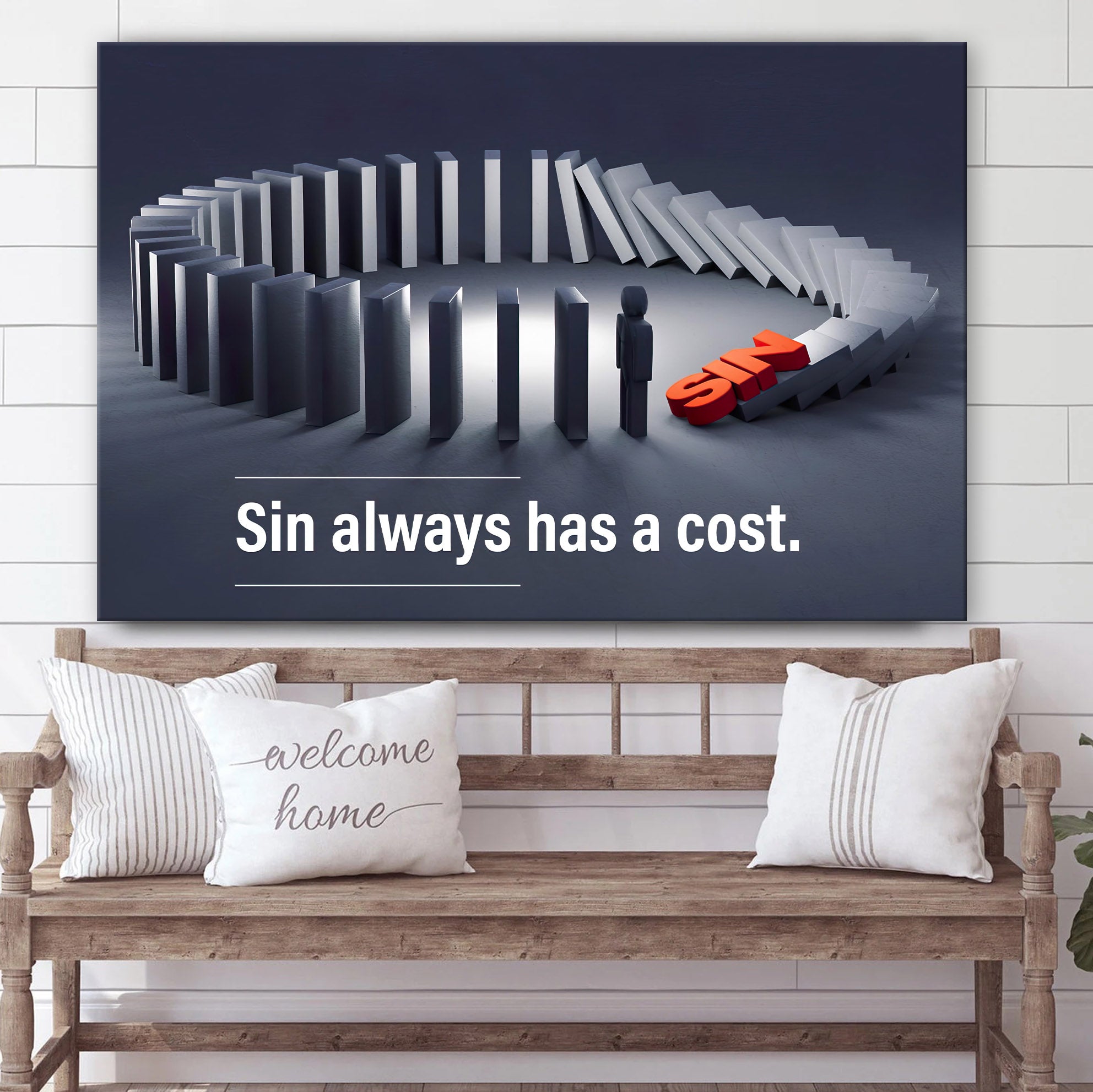 Sin Always Has A Cost Canvas Wall Art Decor – Religious Wall Art Canvas