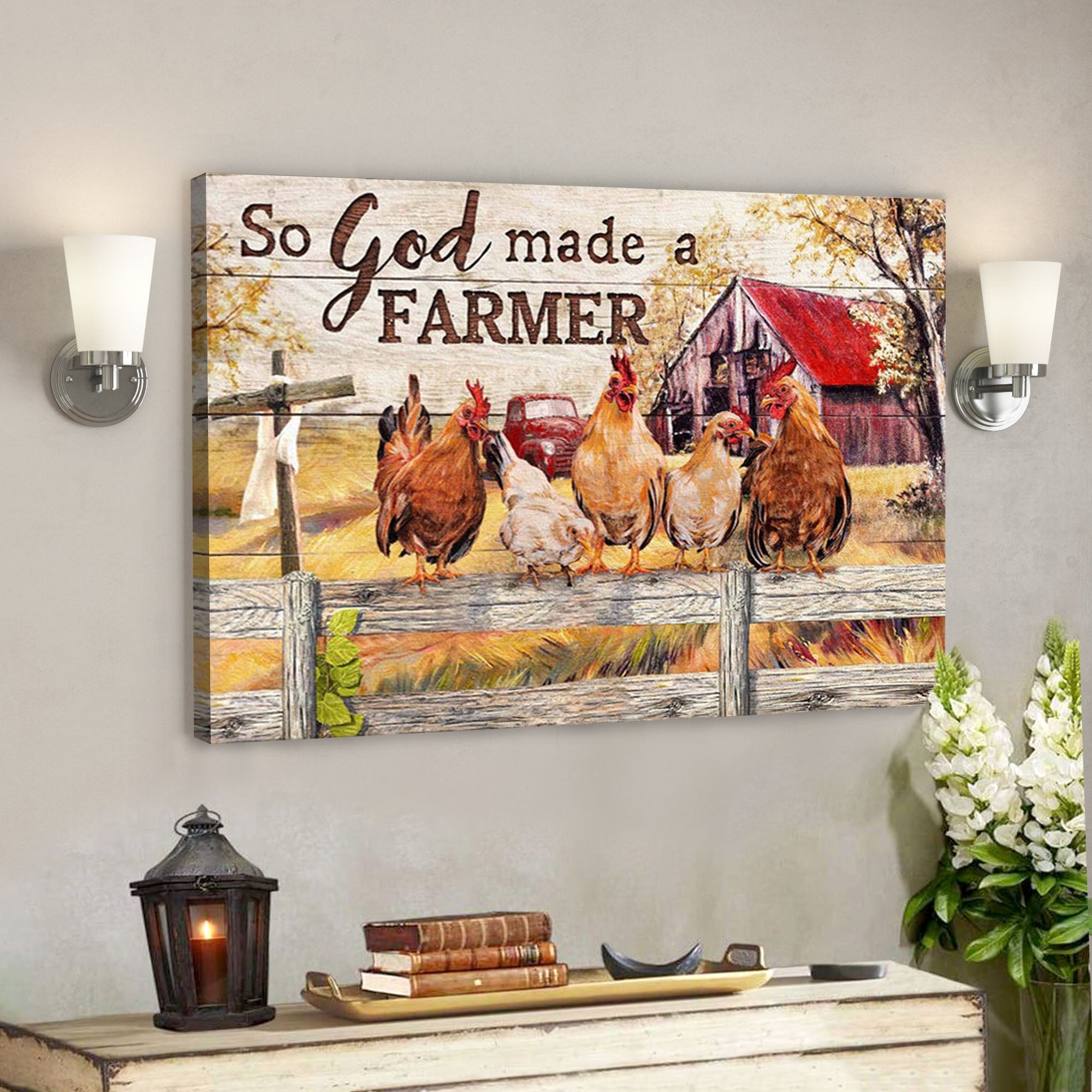 So God Made A Farmer Canvas – Bible Verse Canvas – Jesus Canvas – Scripture Canvas Wall Art