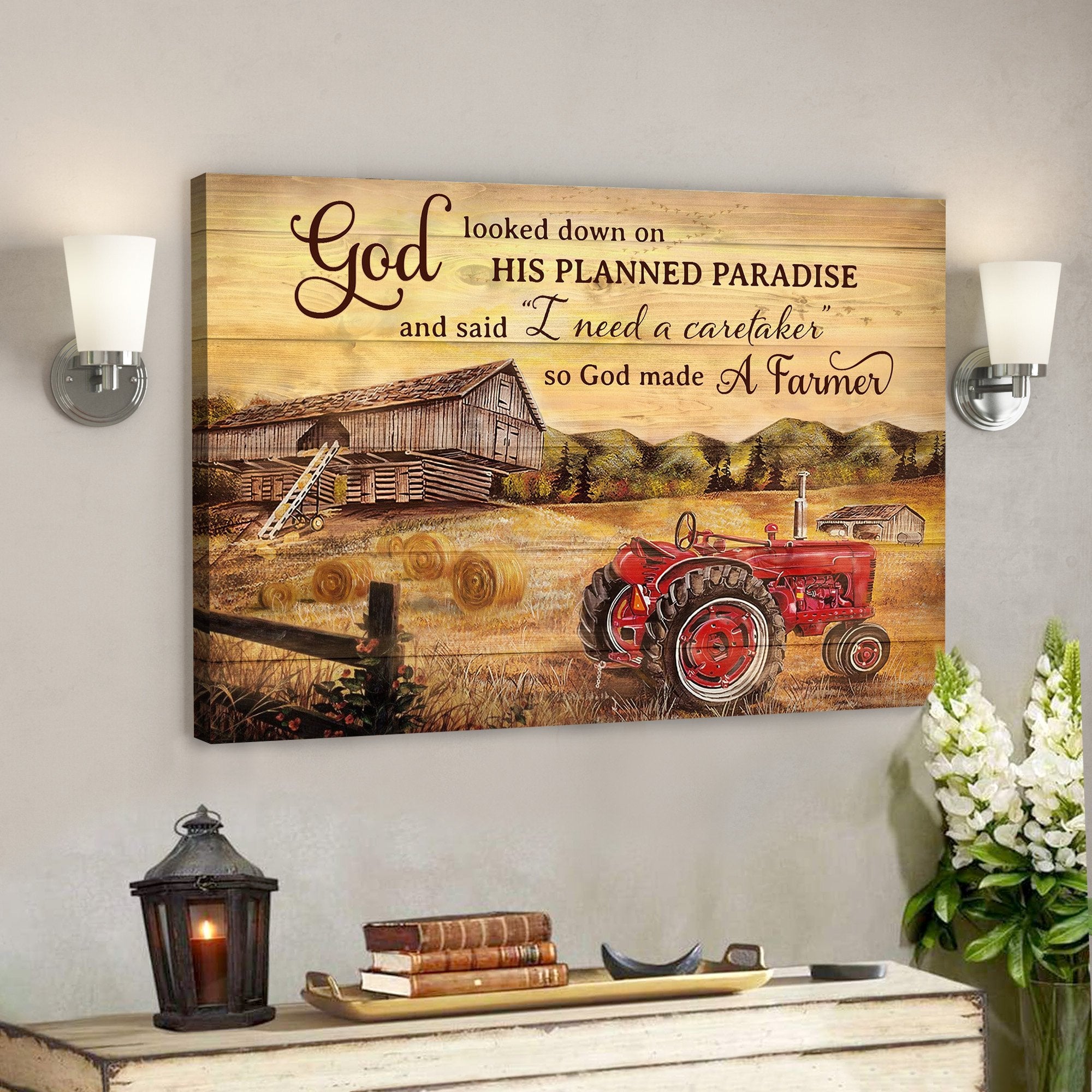 So God Made A Farmer Posters Canvas – Christian Wall Art – Gift For Farmer