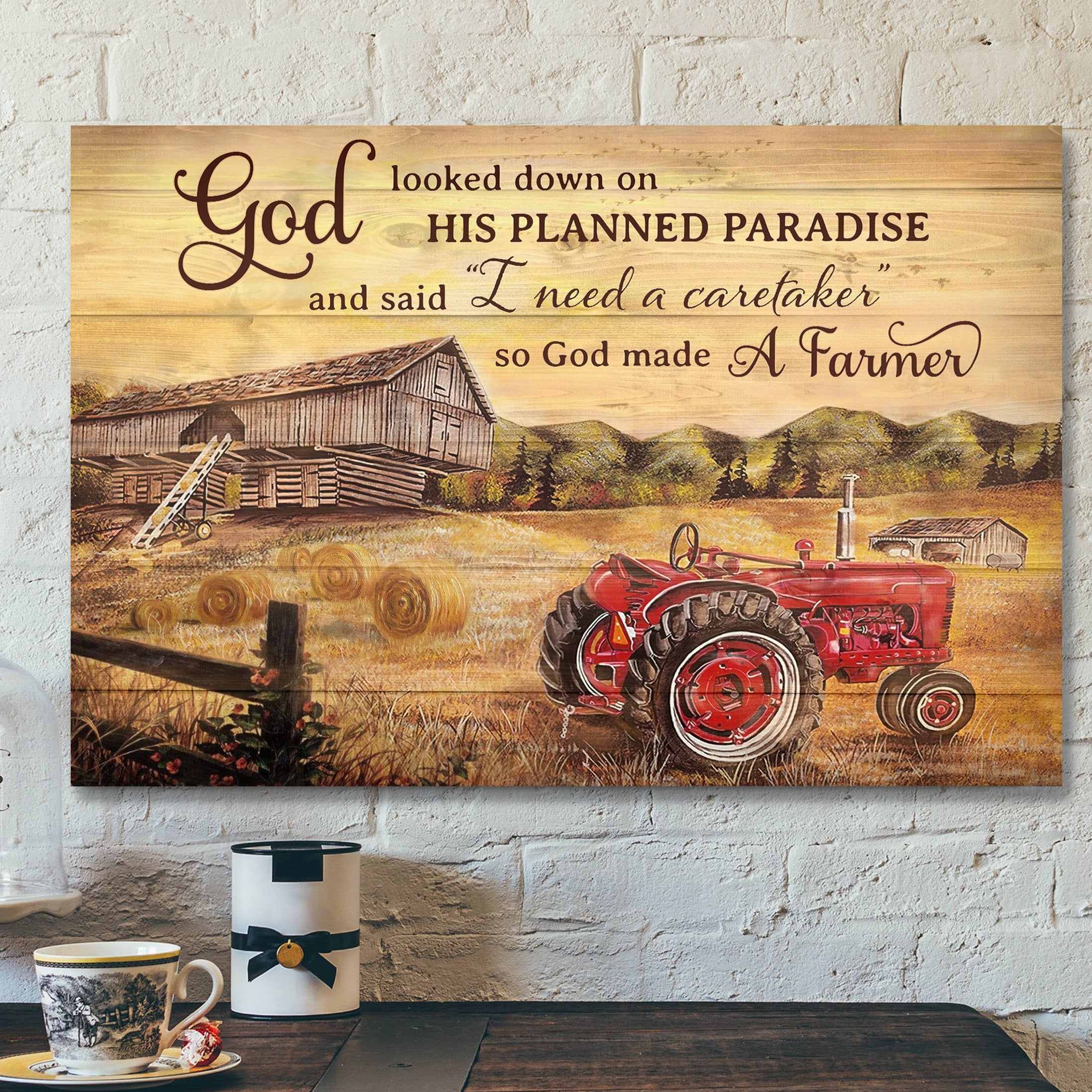 So God Made A Farmer Posters Canvas – Christian Wall Art – Gift For Farmer