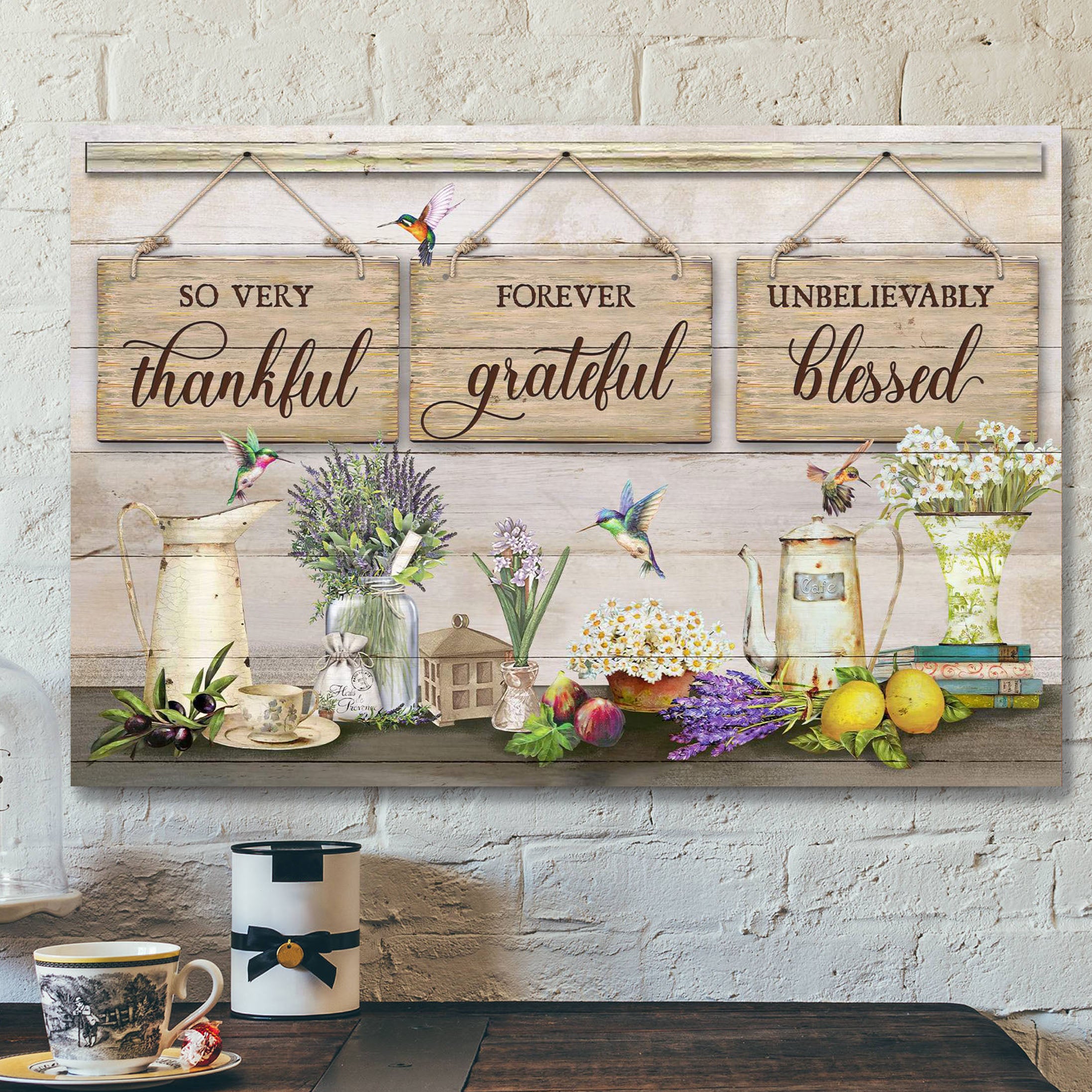 So Very Thankful Forever Grateful Unbelievably Blessed – Bible Verse Canvas – Scripture Canvas Wall Art