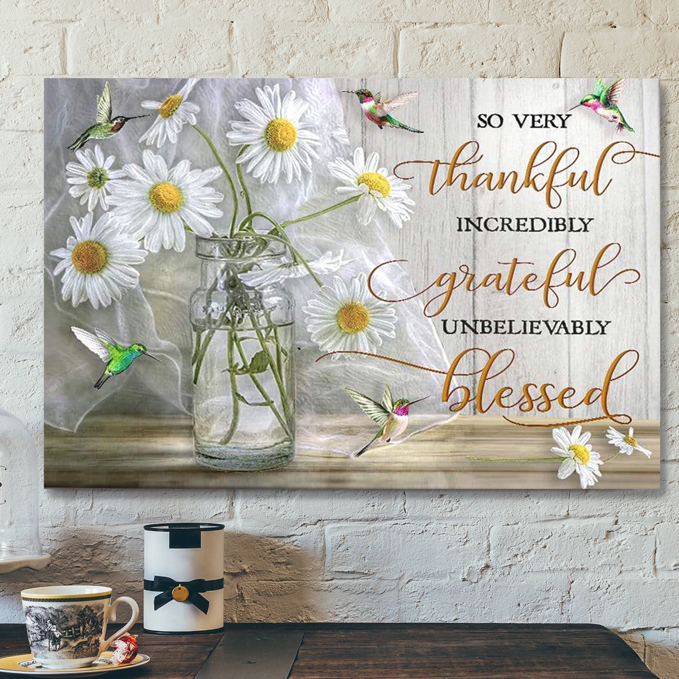 So Very Thankful Hummingbird – Bible Verse Canvas – Scripture Canvas Wall Art