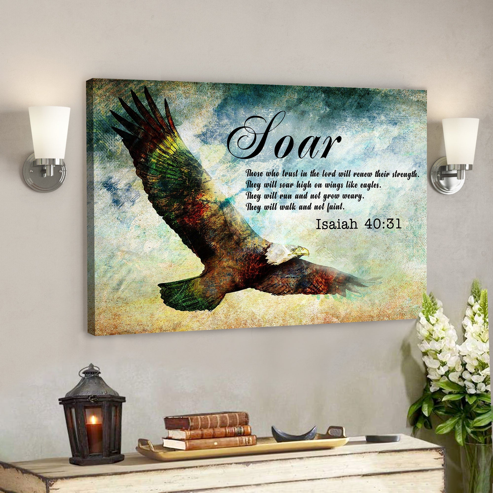 Soar On Wings Like Eagles 3 – Isaiah 40:31 – Bible Verse Canvas – Scripture Canvas Wall Art