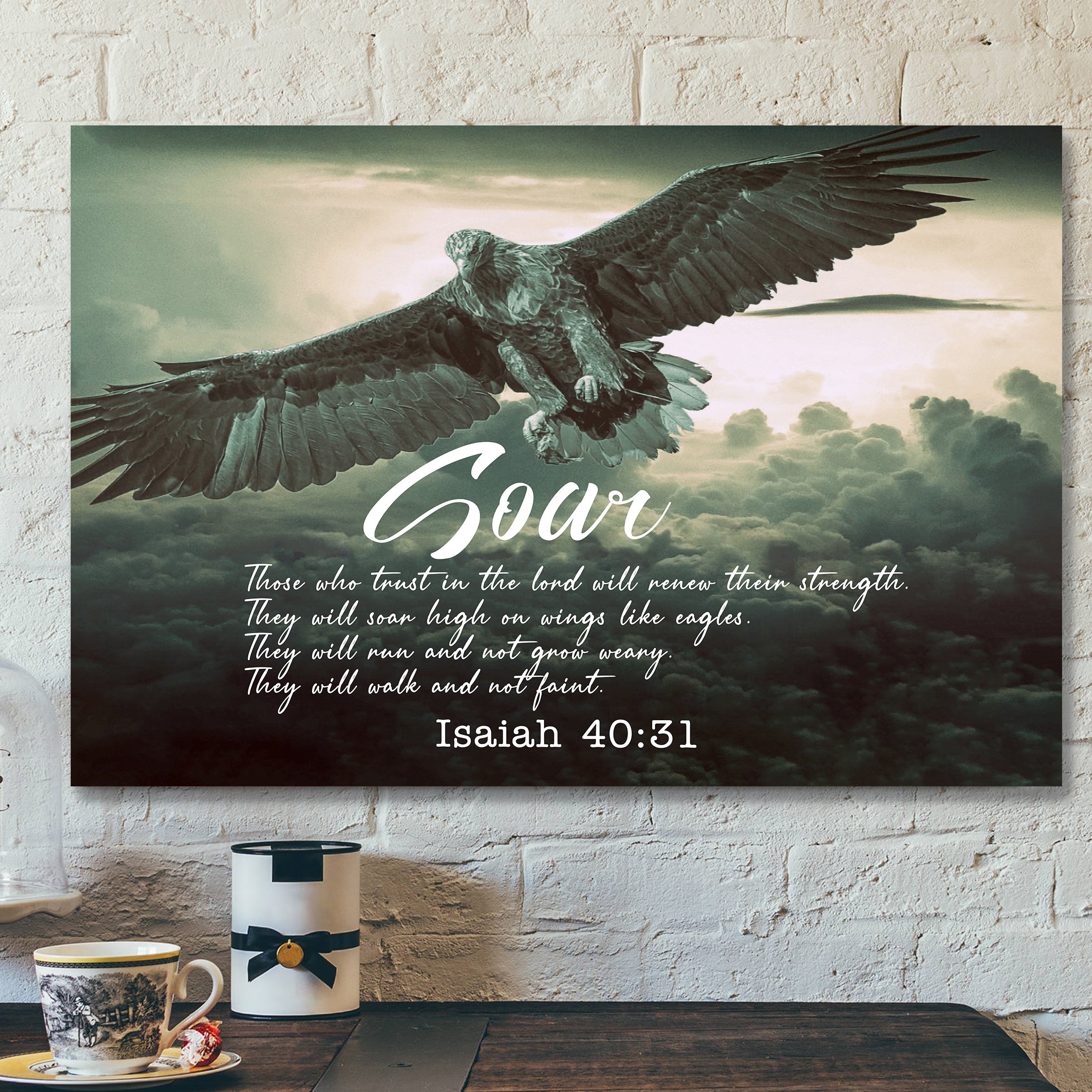 Soar On Wings Like Eagles 4 – Isaiah 40:31 – Bible Verse Canvas – Scripture Canvas Wall Art