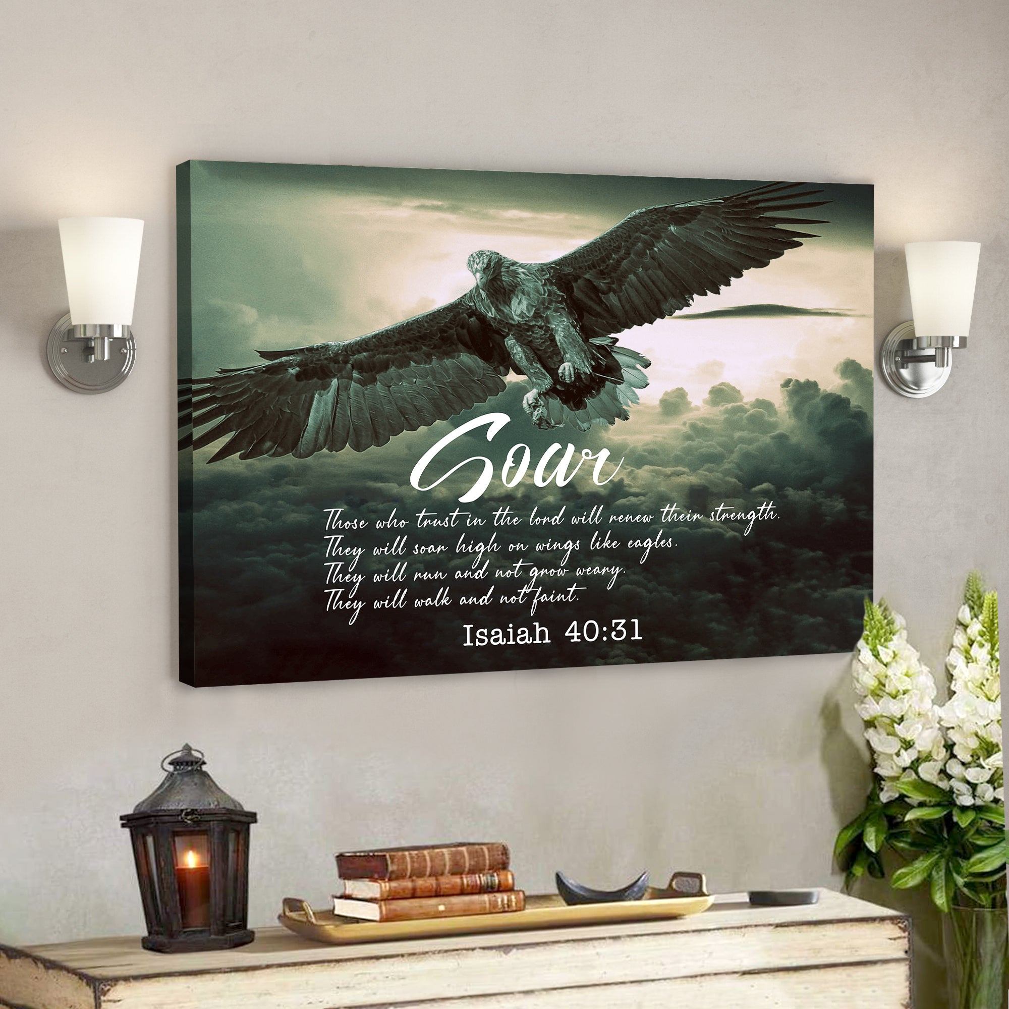 Soar On Wings Like Eagles 4 – Isaiah 40:31 – Bible Verse Canvas – Scripture Canvas Wall Art