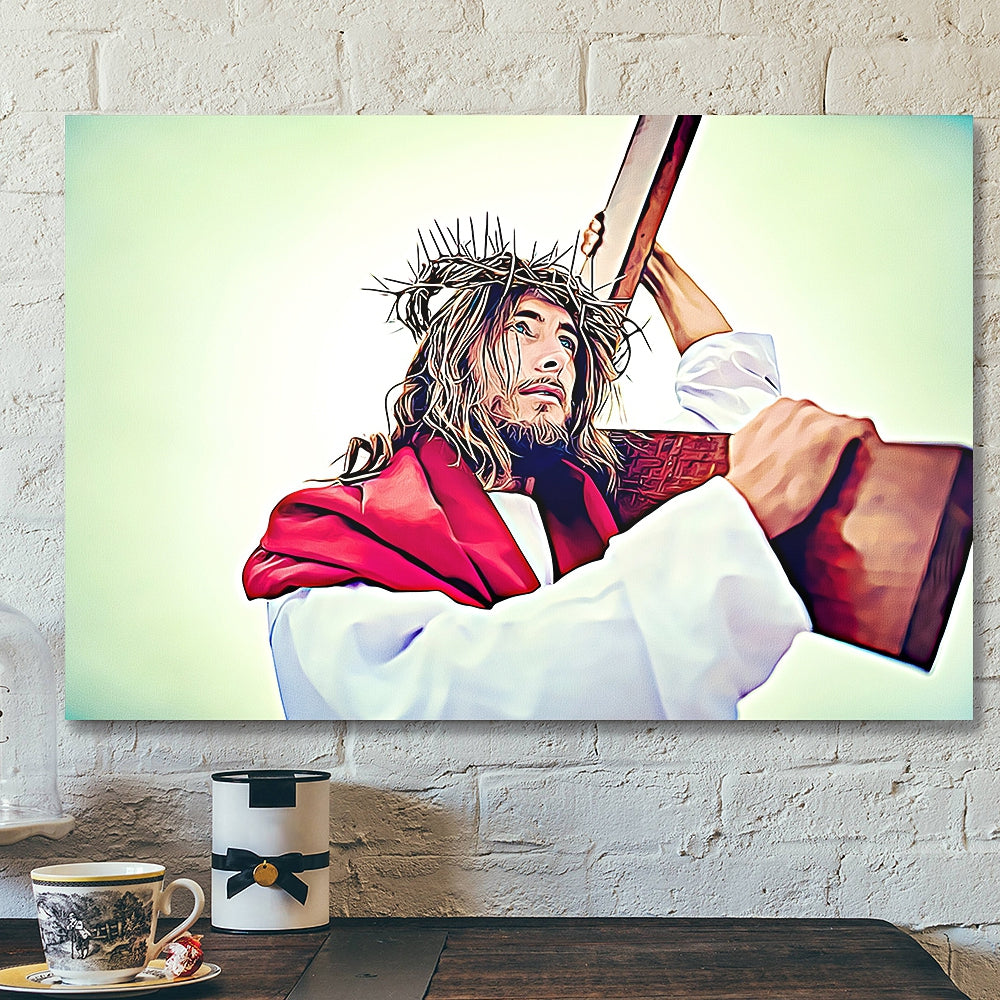 Son Of The God With Religious – Jesus Canvas Painting – Jesus Poster – Jesus Canvas Art – Scripture Canvas