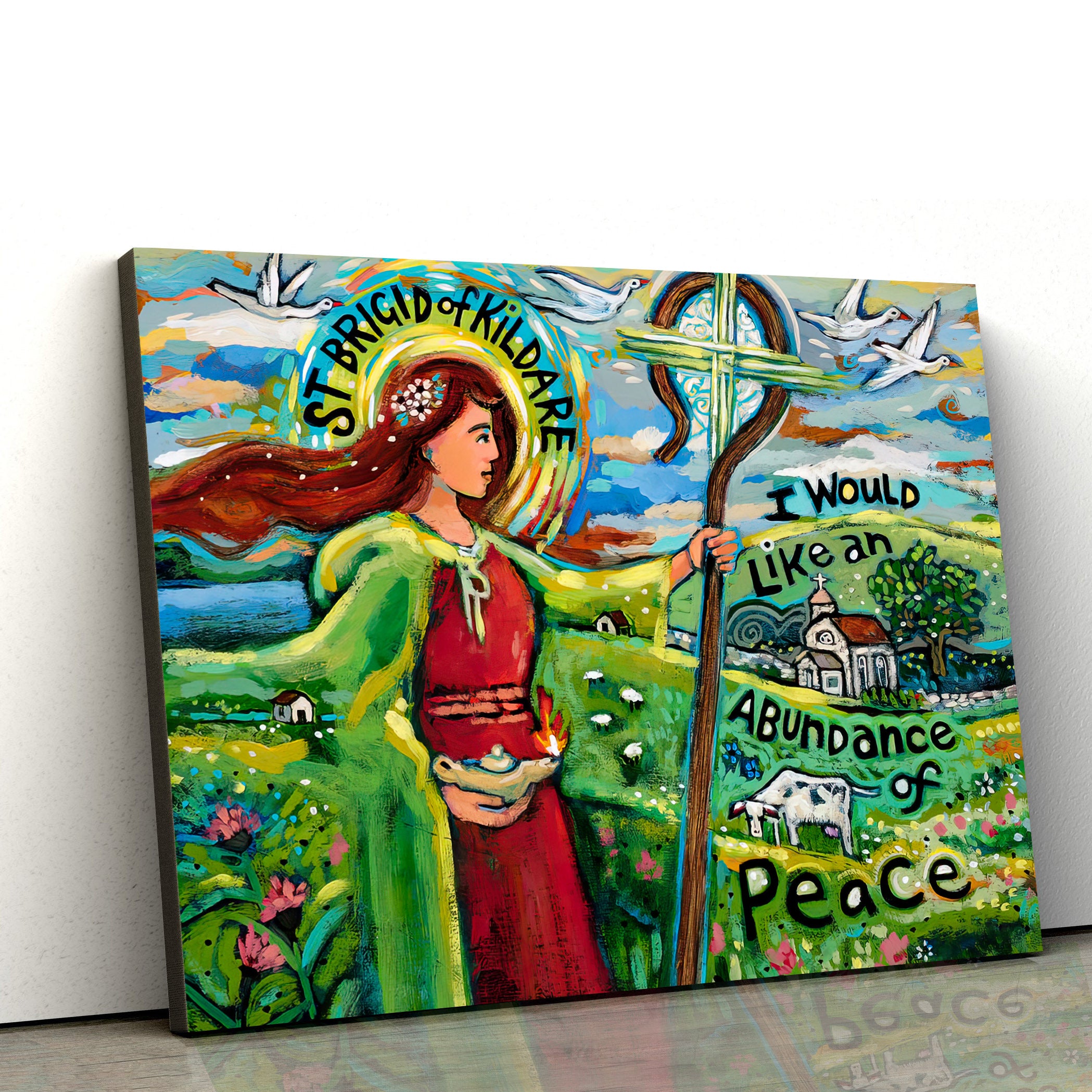 St Bridget Of Kildare Canvas Posters – Religious Wall Art