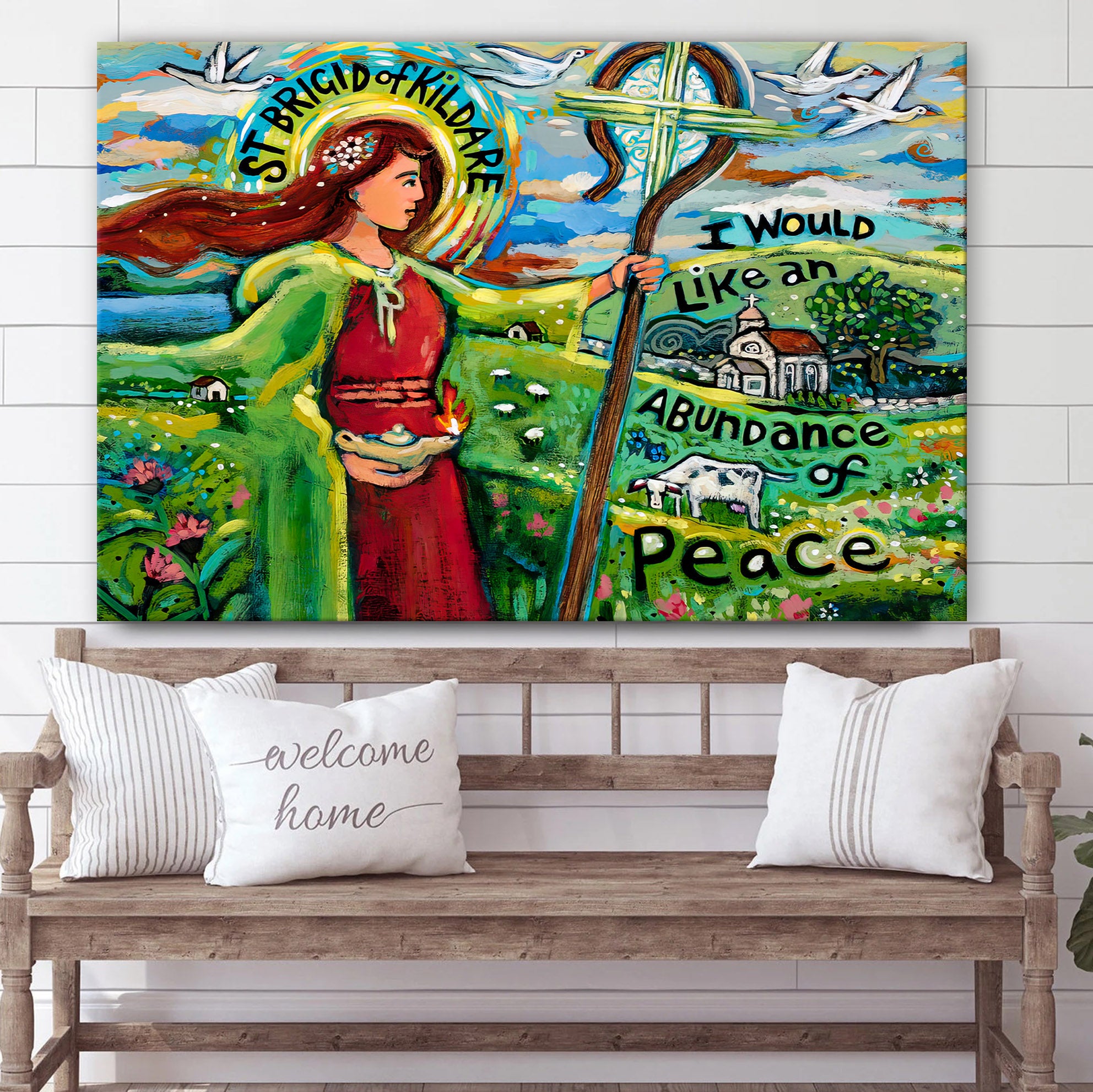 St Bridget Of Kildare Canvas Posters – Religious Wall Art