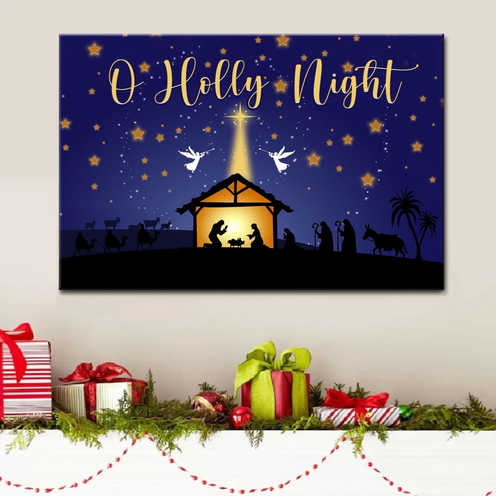 Starry Night Christmas, O Holy Night Wall Art Canvas – Religious Wall Decor