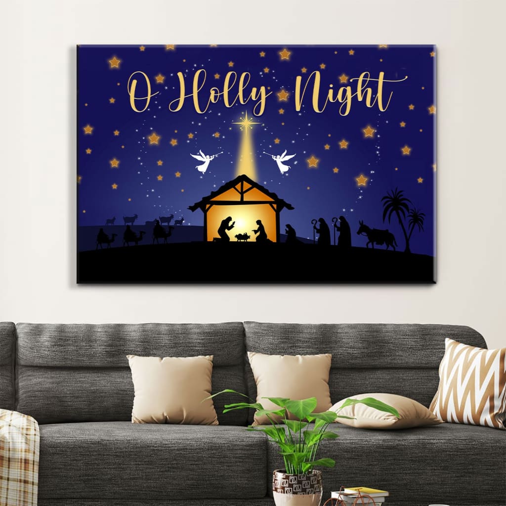 Starry Night Christmas, O Holy Night Wall Art Canvas – Religious Wall Decor