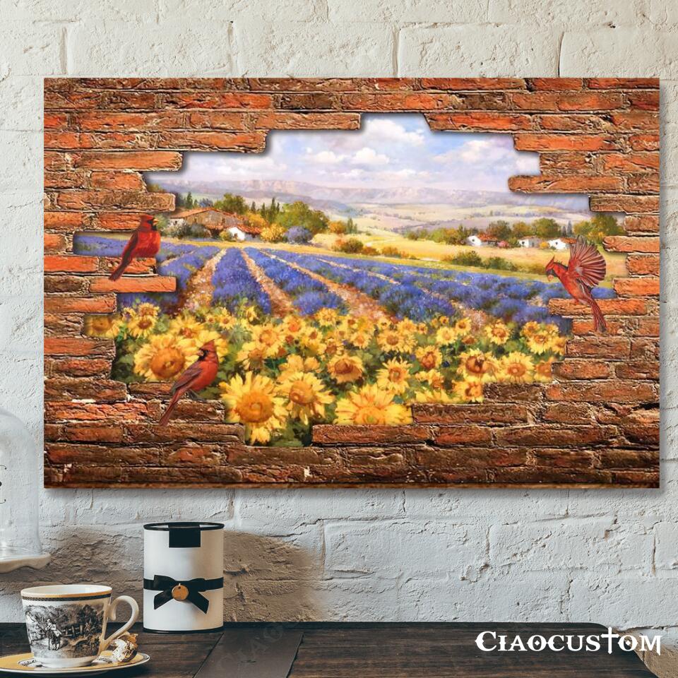 Sun Flowers Field Christian Canvas Wall Art – Christian Wall Decor – Christian Artwork – Religious Wall Decor – Scripture Wall Art