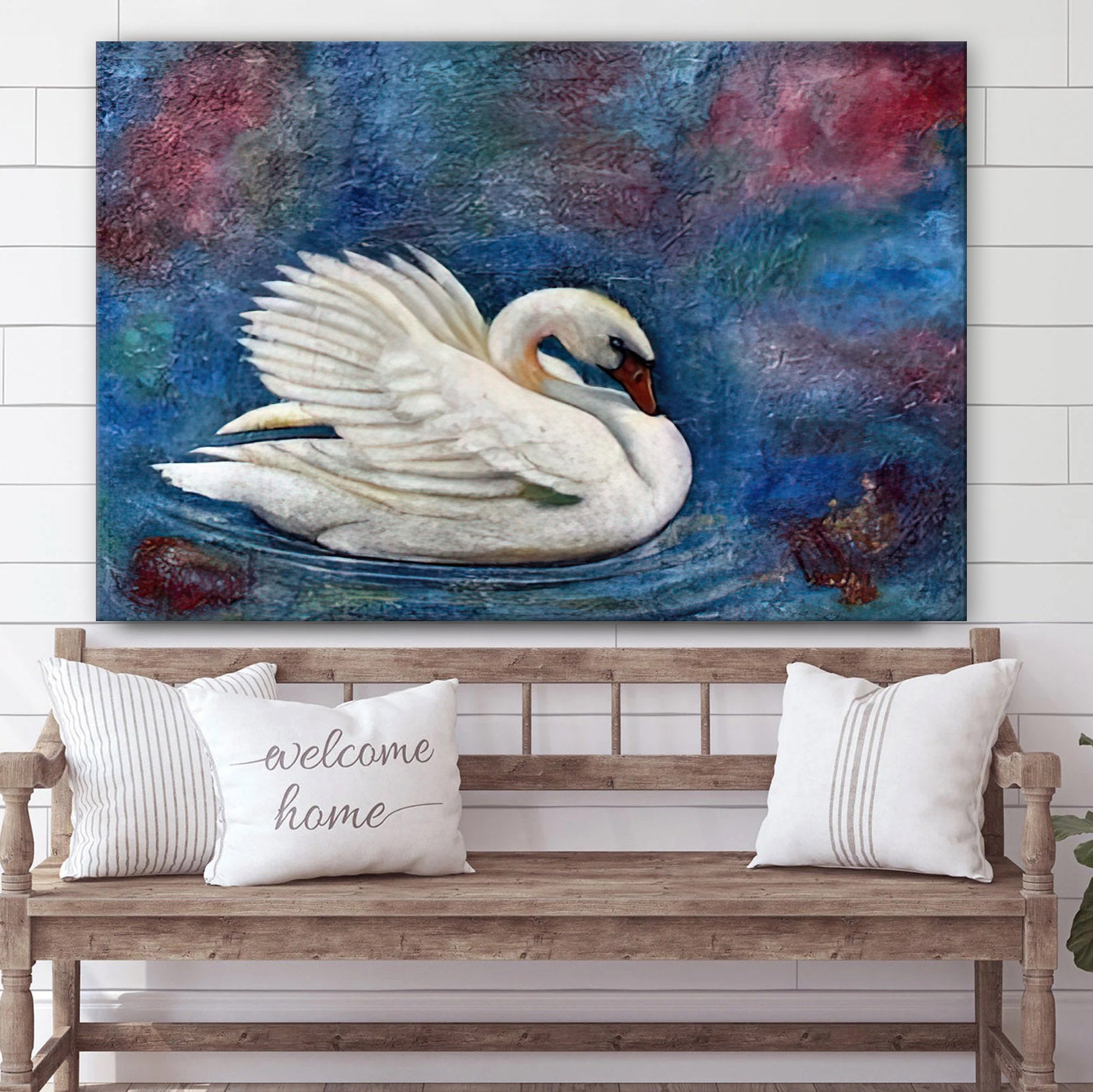 Swan Oil Painting Canvas Wall Art – Canvas Wall Decor – Home Decor Living Room