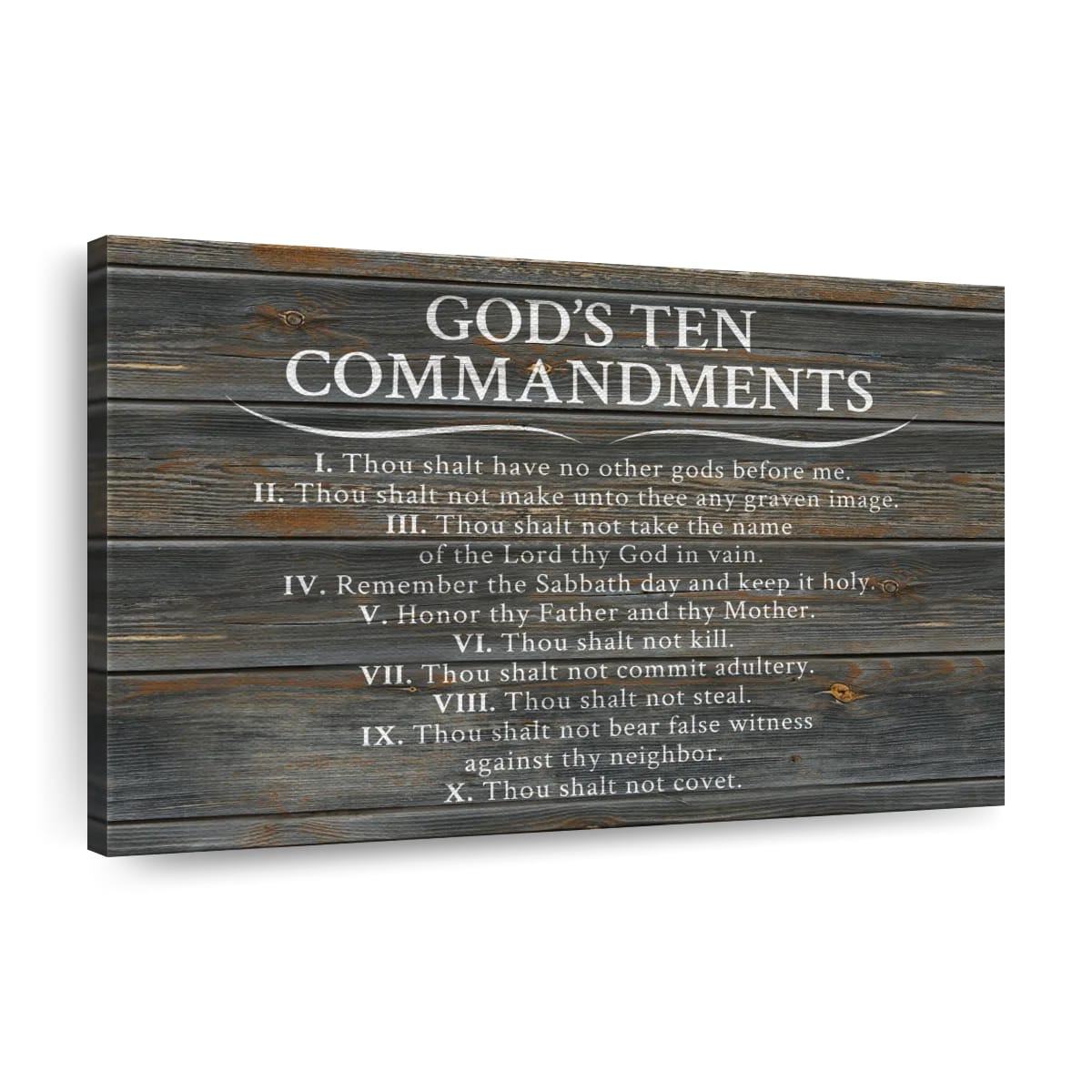 Ten Commandments Canvas Wall Art – Christian Canvas Wall Art – Religious Wall Art Canvas