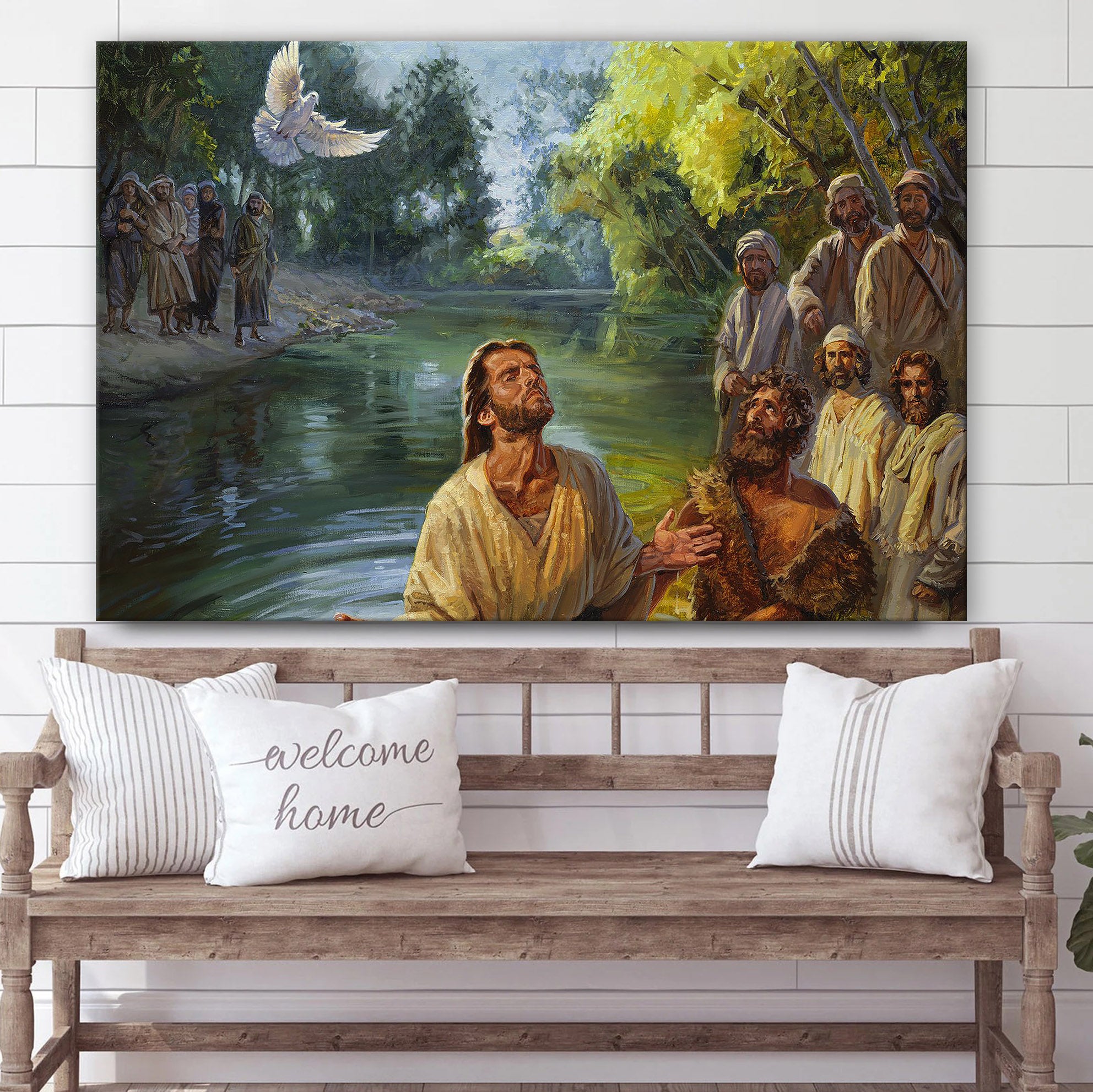 The Baptism Of Jesus Canvas Pictures – Jesus Christ Canvas Art – Christian Wall Canvas