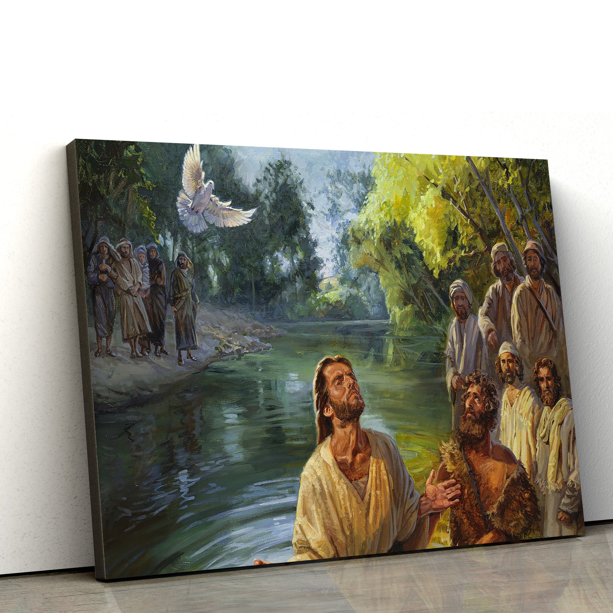 The Baptism Of Jesus Canvas Pictures – Jesus Christ Canvas Art – Christian Wall Canvas