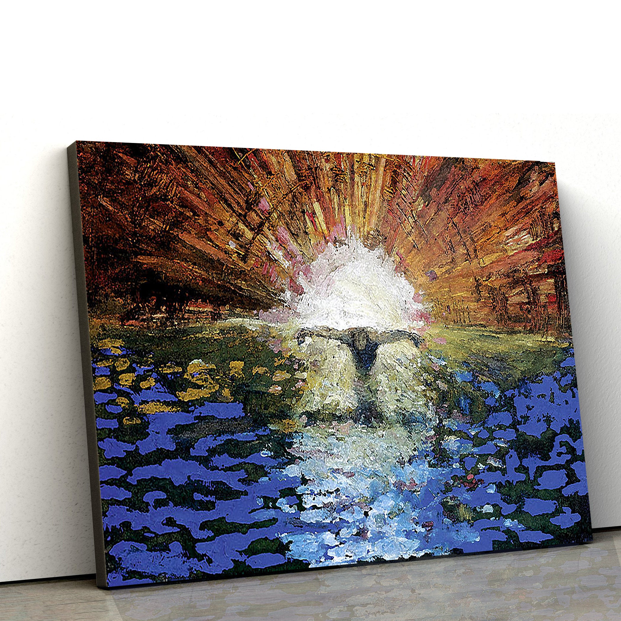 The Baptism Of The Christ Iv Canvas Wall Art – Jesus Baptism Canvas – Christian Paintings For Home