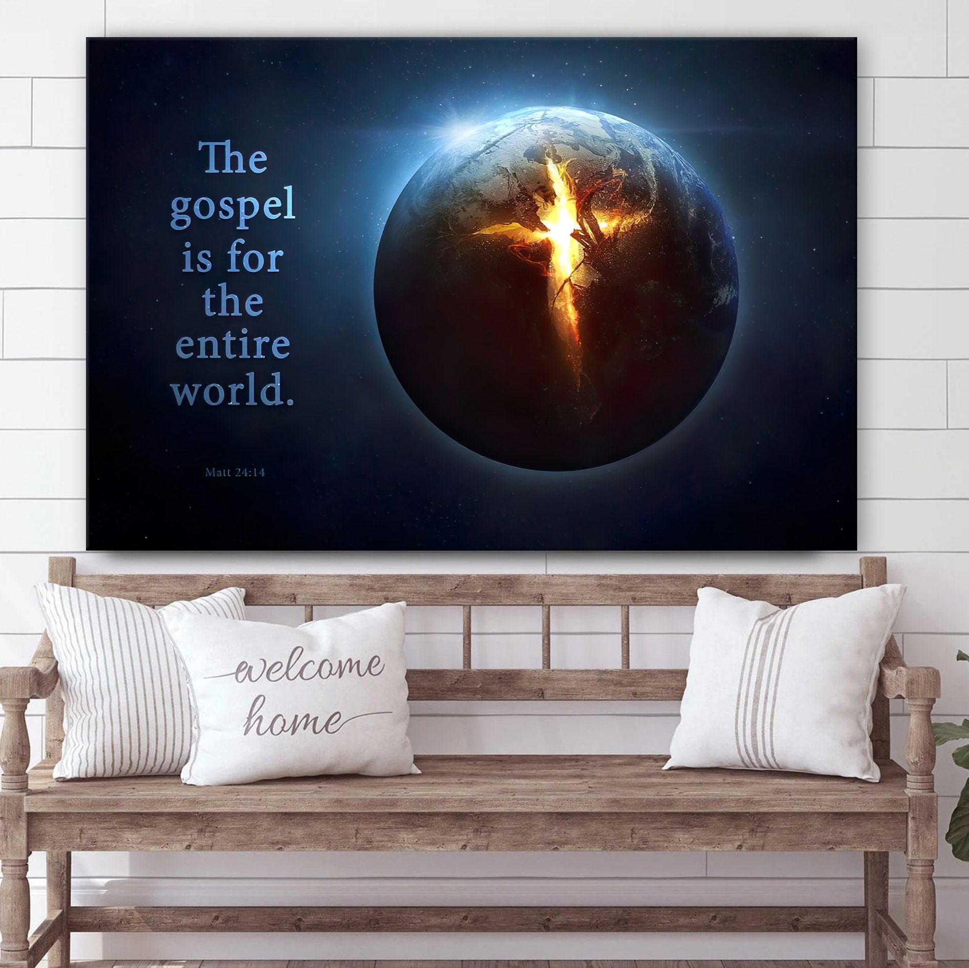 The Gospel Is For The Entire World Matt 24 14 Canvas Christian Wall Art Decor