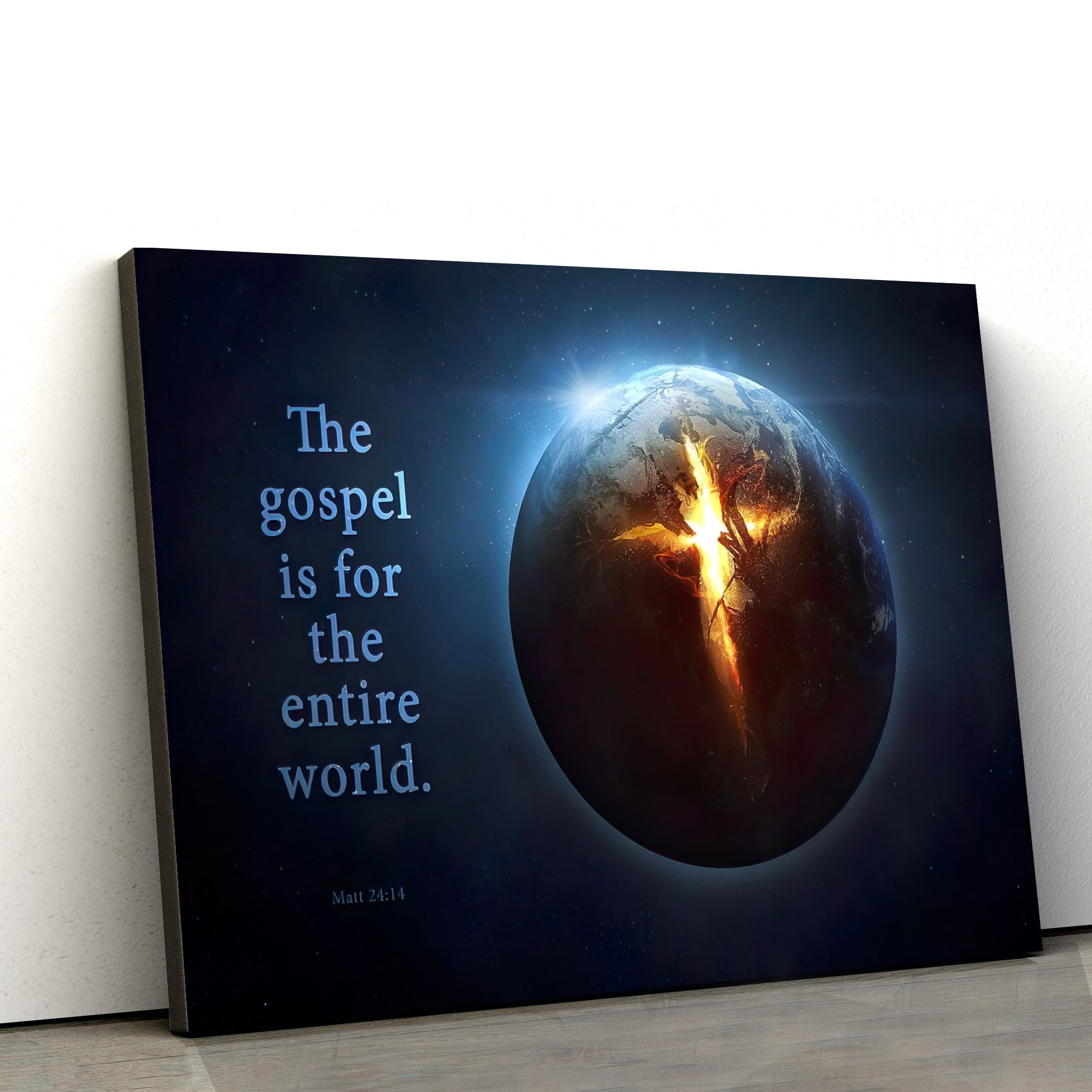 The Gospel Is For The Entire World Matt 24 14 Canvas Christian Wall Art Decor