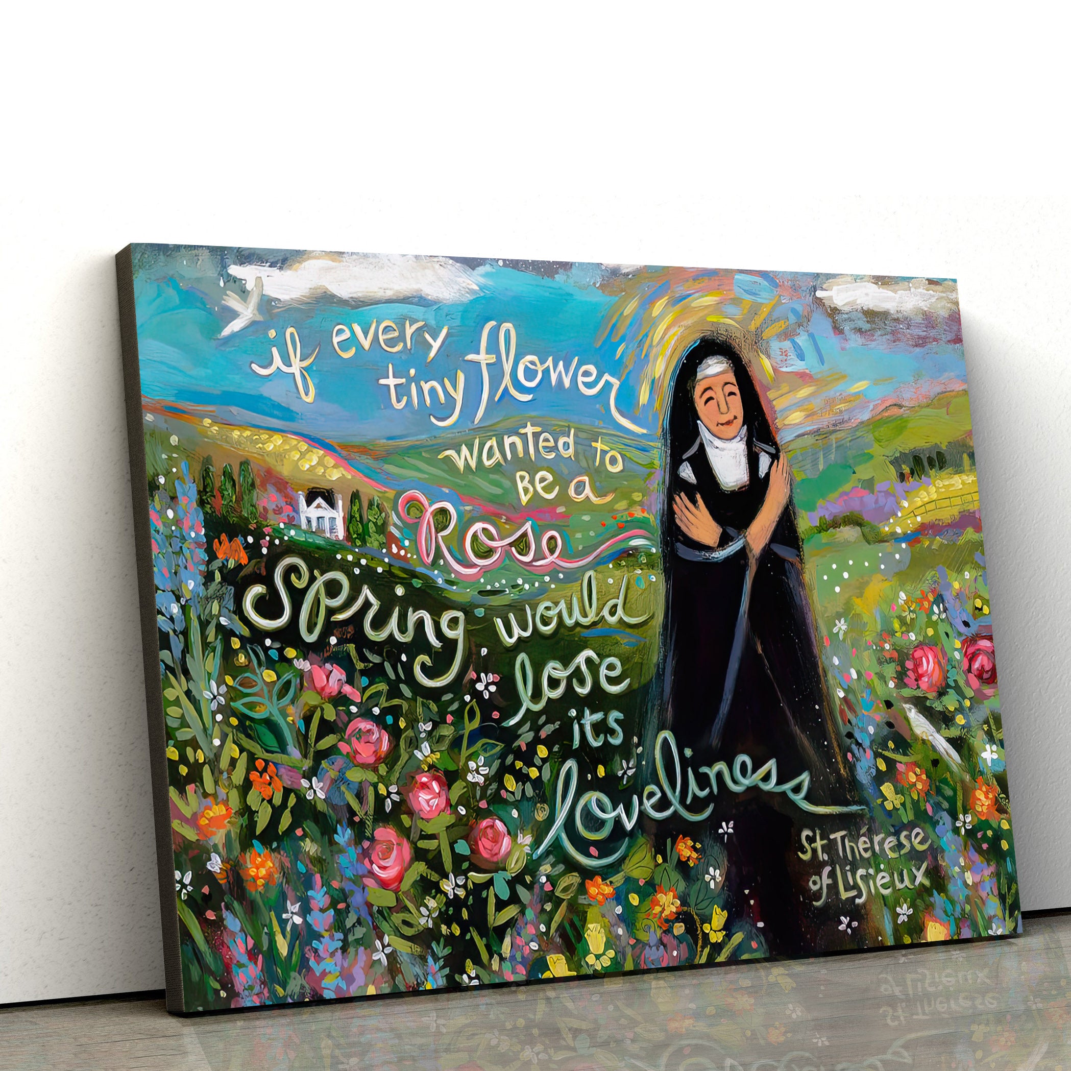 The Little Flower St Therese Of Lisieux Canvas – Religious Wall Decor