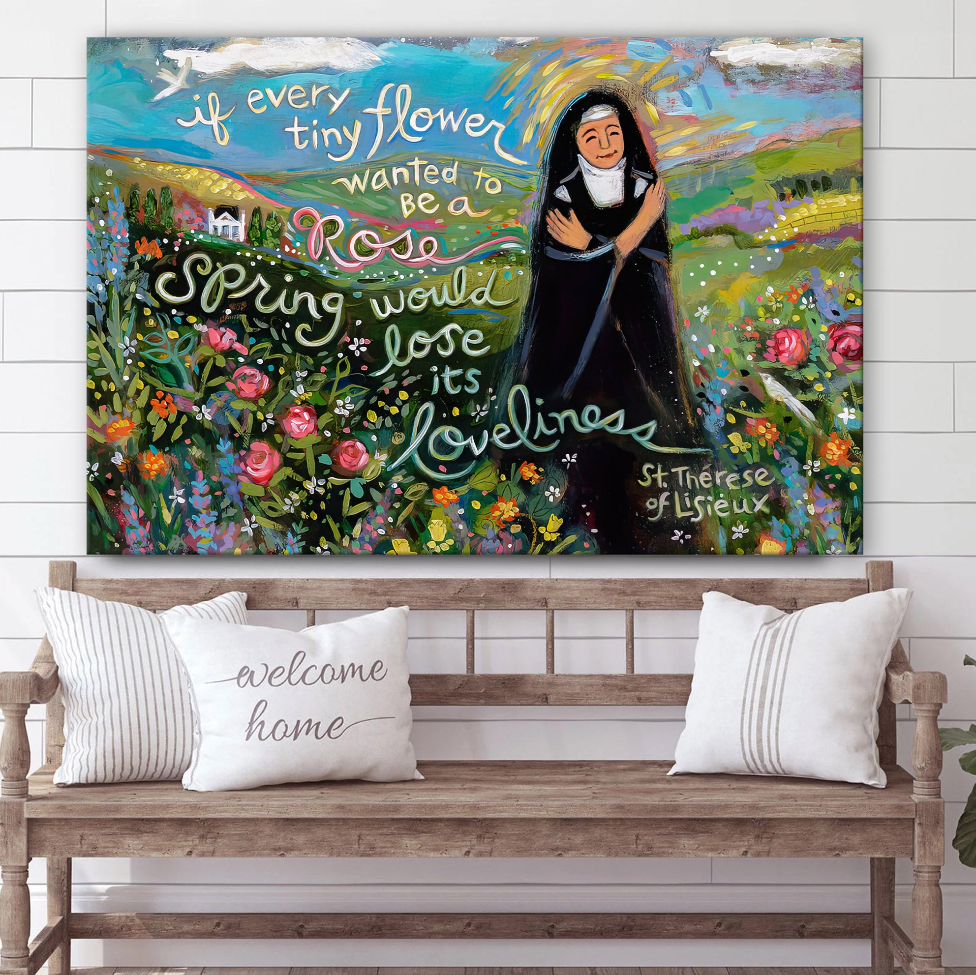 The Little Flower St Therese Of Lisieux Canvas – Religious Wall Decor